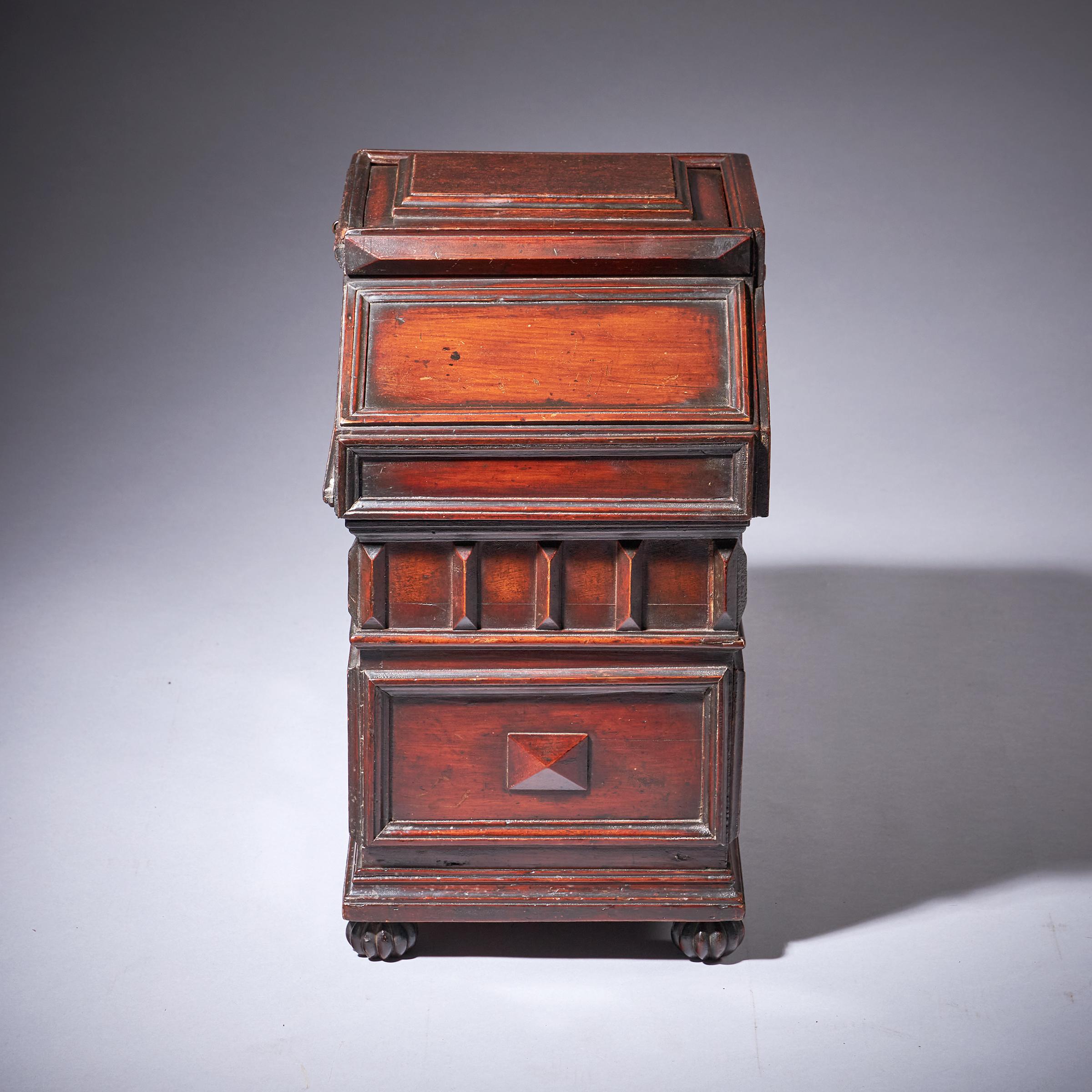 Elizabethan 16th Century Diminutive Cedar Wood Table Casket or Desk Box 4