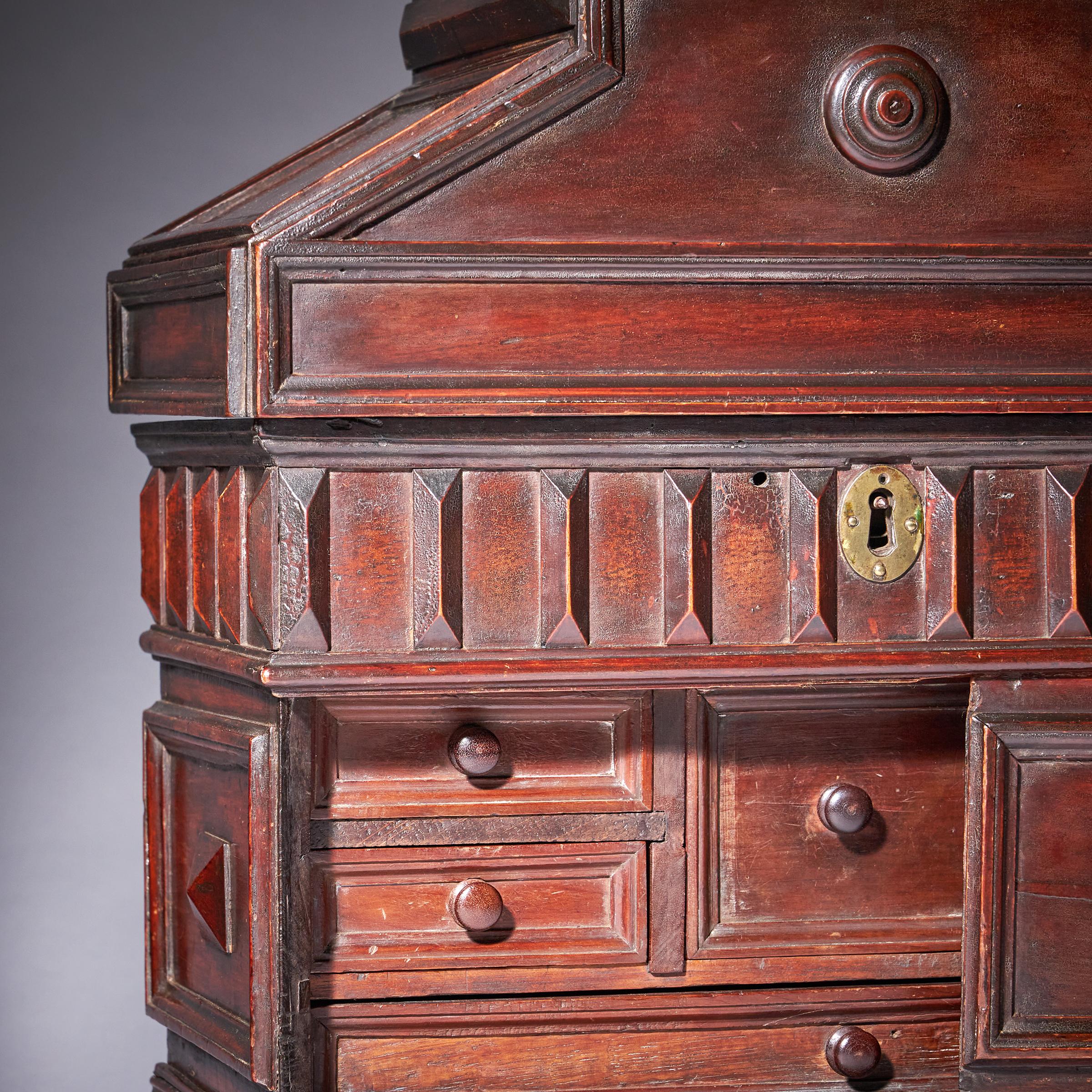 Elizabethan 16th Century Diminutive Cedar Wood Table Casket or Desk Box 8