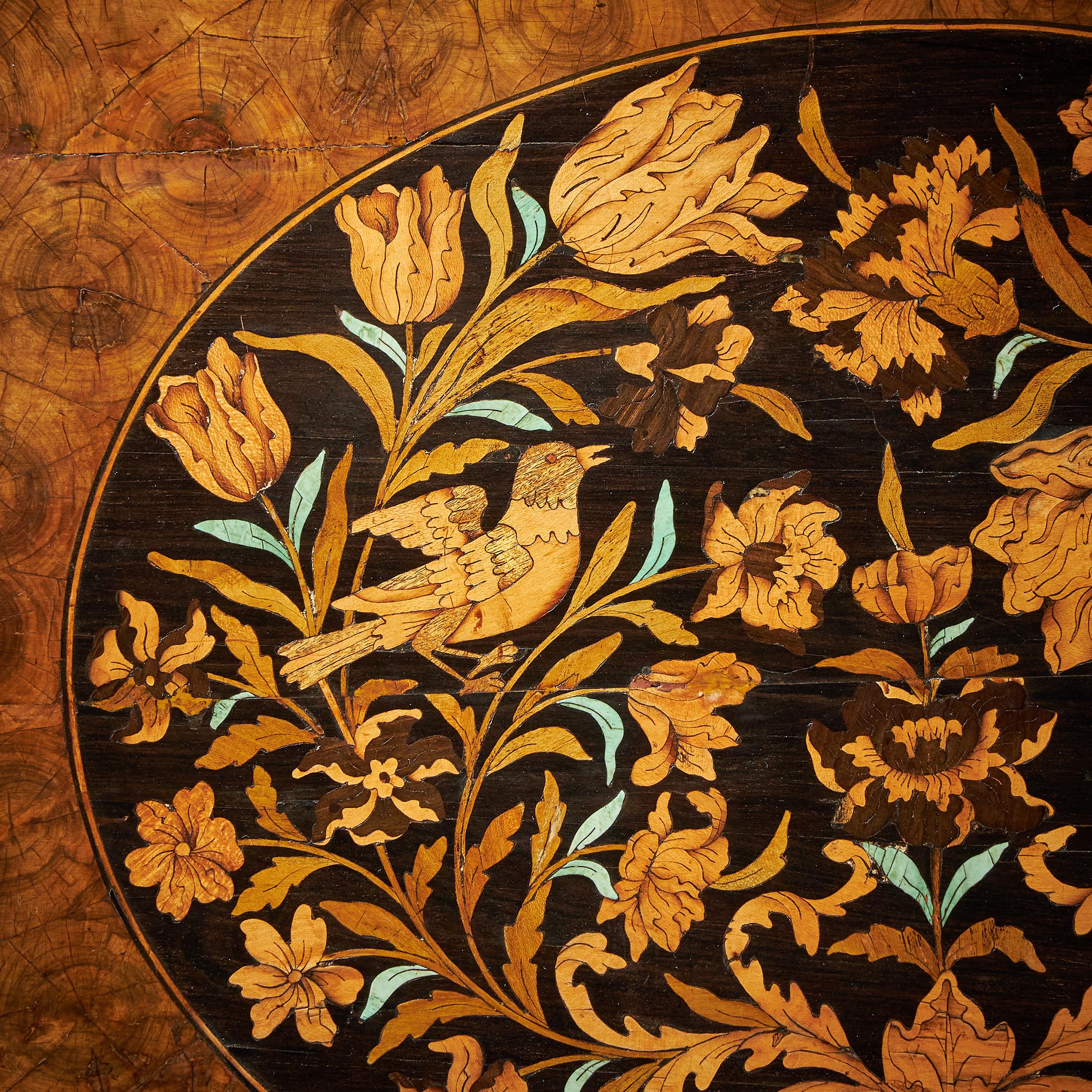 17th Century Charles II Olive Oyster Floral Marquetry Table, Circa 1680-1690 9