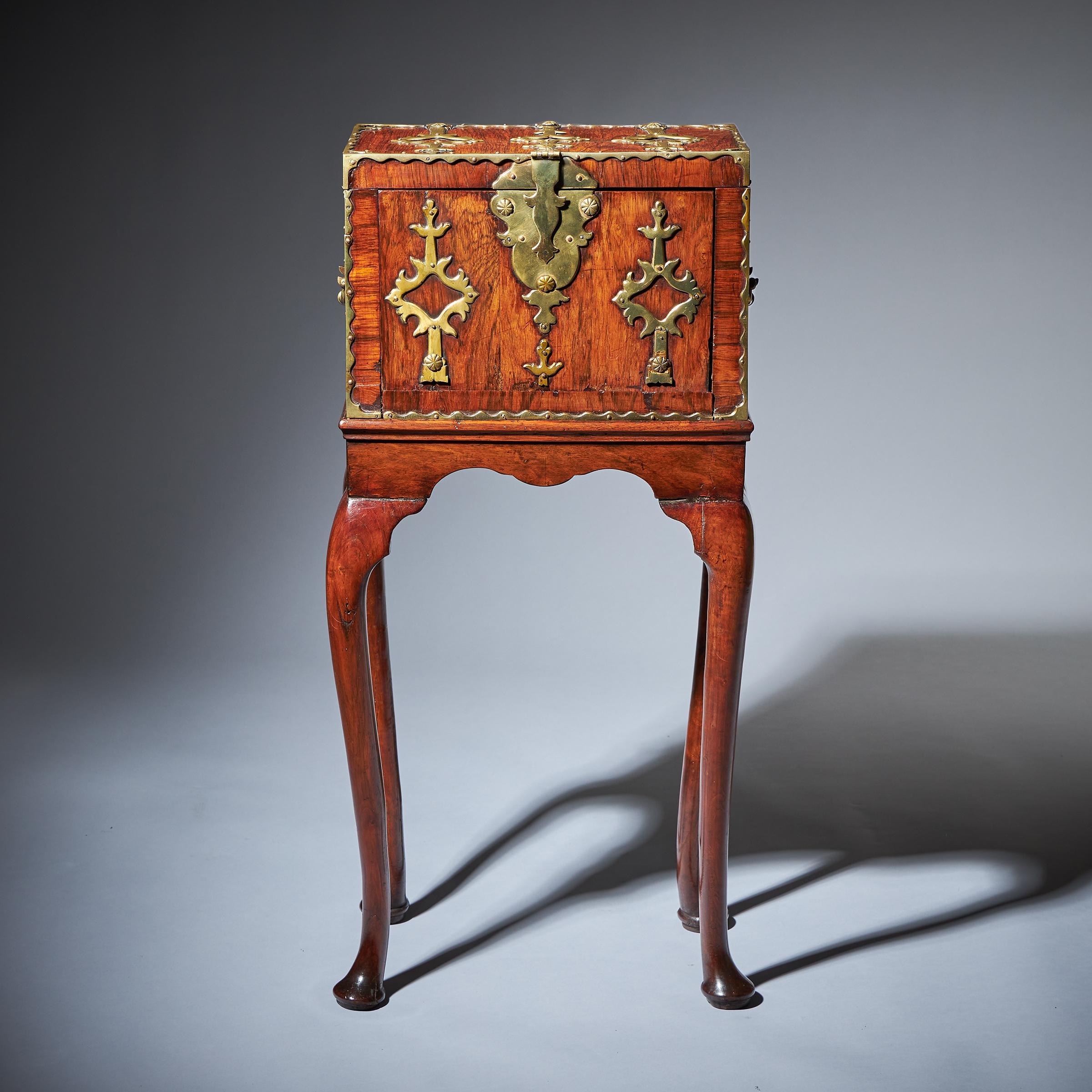 17th Century William and Mary Rosewood Coffre Fort on Stand. Secret Compartments 1
