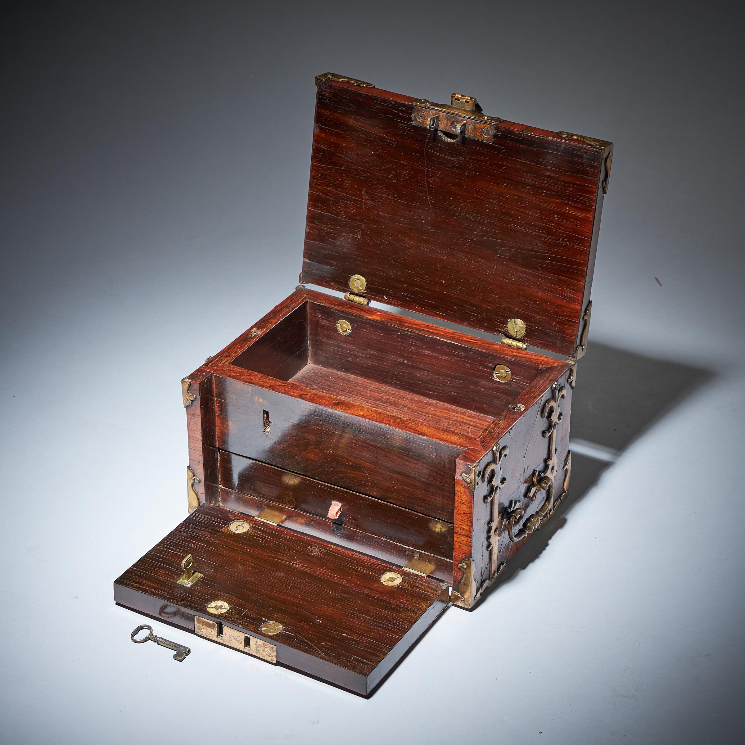 17th-Century Diminutive William and Mary Kingwood Strongbox or Coffre Fort, C. 1690 5