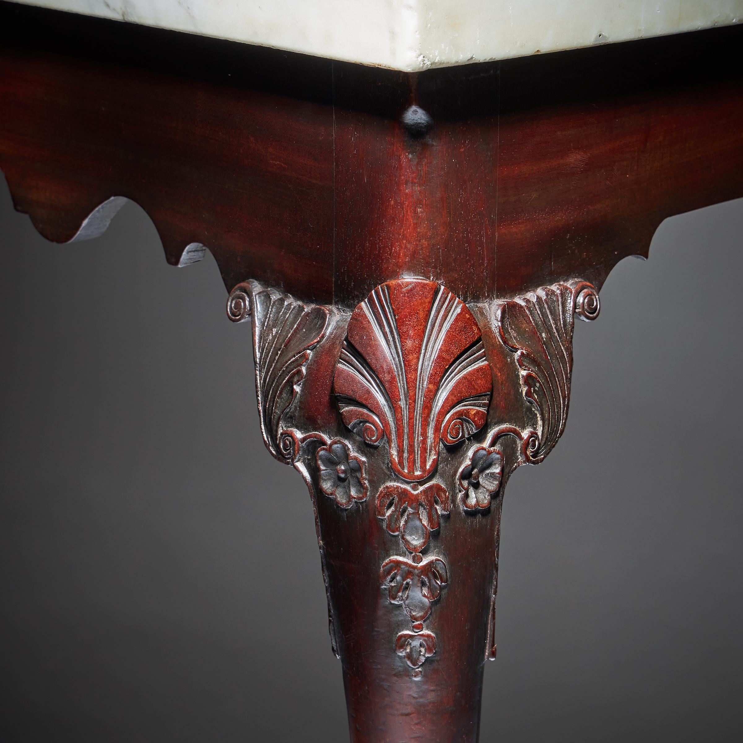 Early 18th Century Irish George I Mahogany Console Table with Marble Top 6