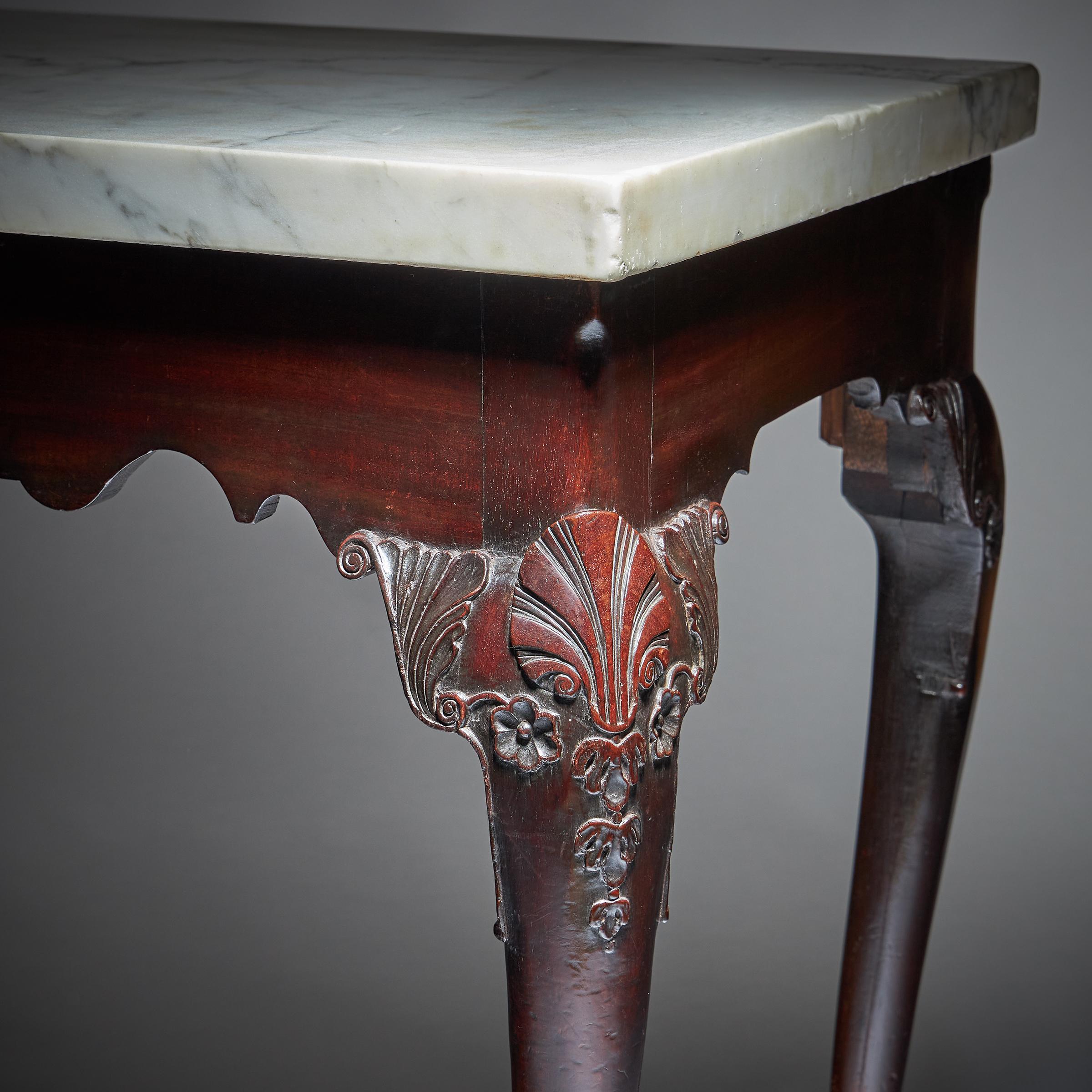 Early 18th Century Irish George I Mahogany Console Table with Marble Top 7