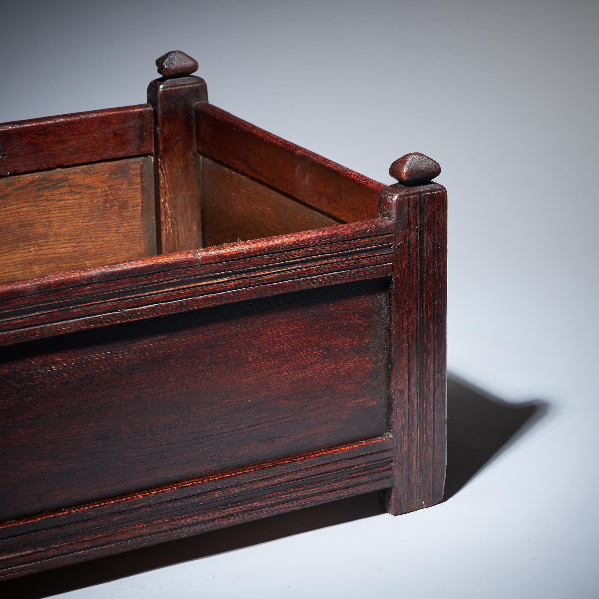 Rare 17th-Century Charles II Oak Log Box, Blanket Box, Low Coffer 2