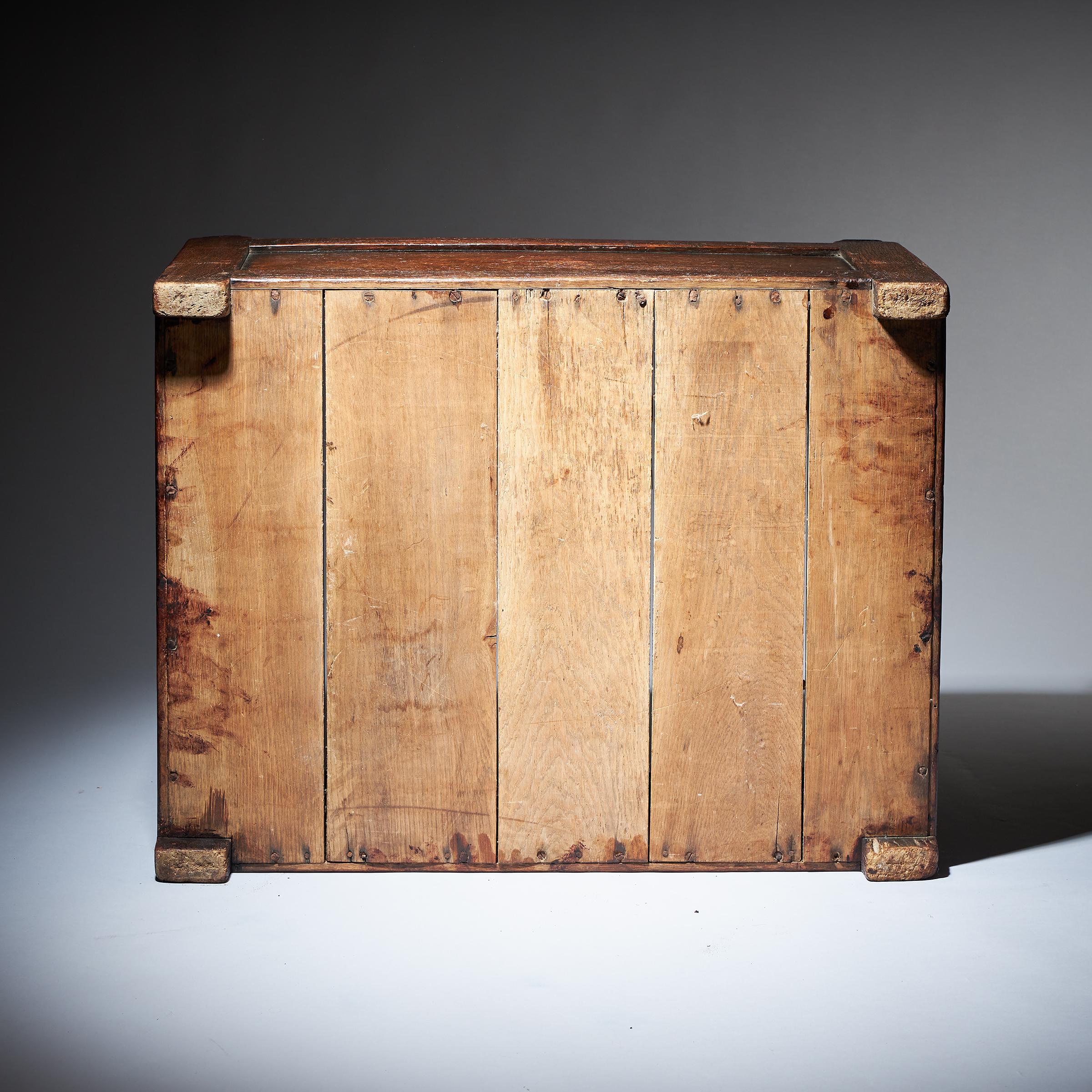 Rare 17th-Century Charles II Oak Log Box, Blanket Box, Low Coffer 3
