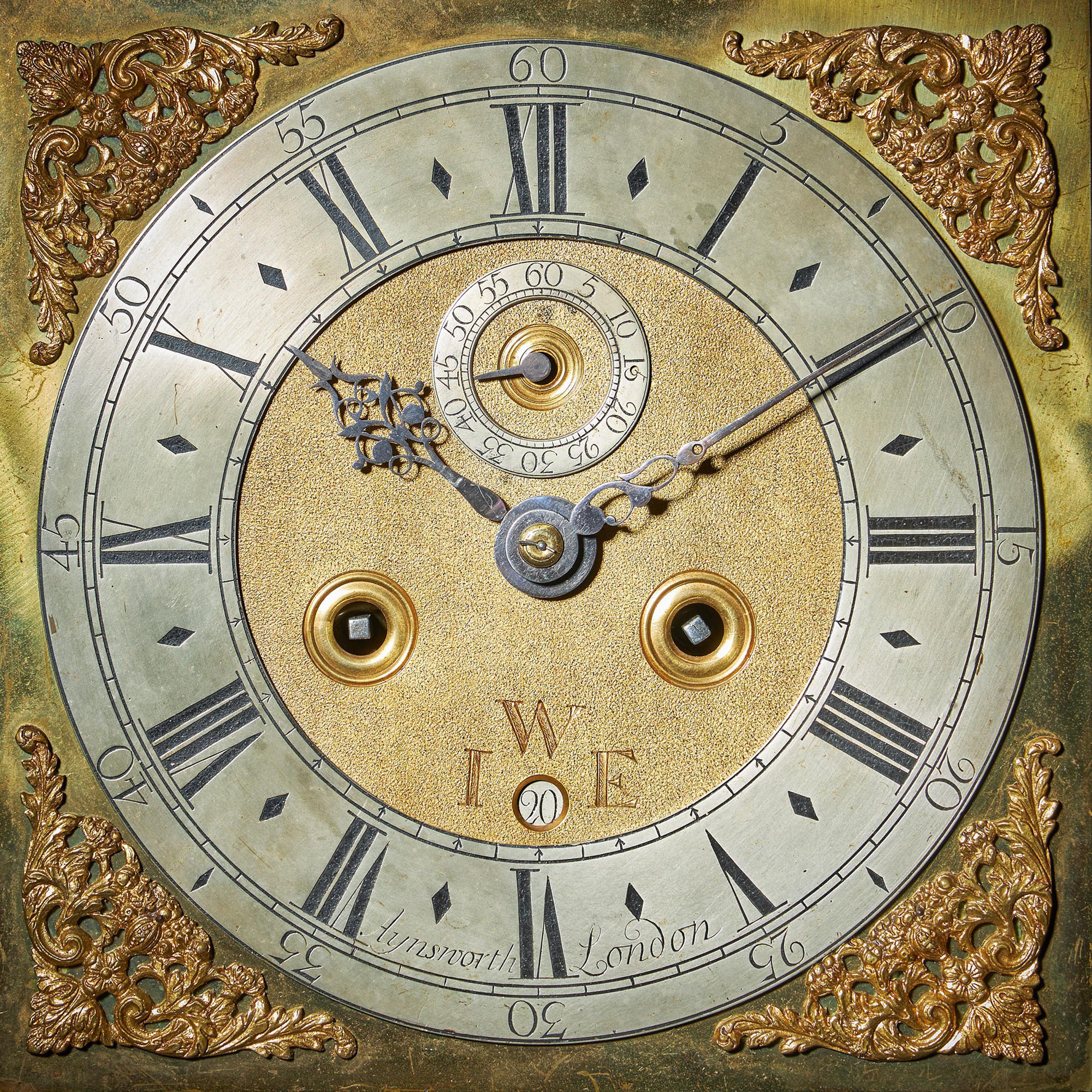 Rare 17th Century William and Mary 10-Inch Ebonised Longcase/Grandfather Clock 4