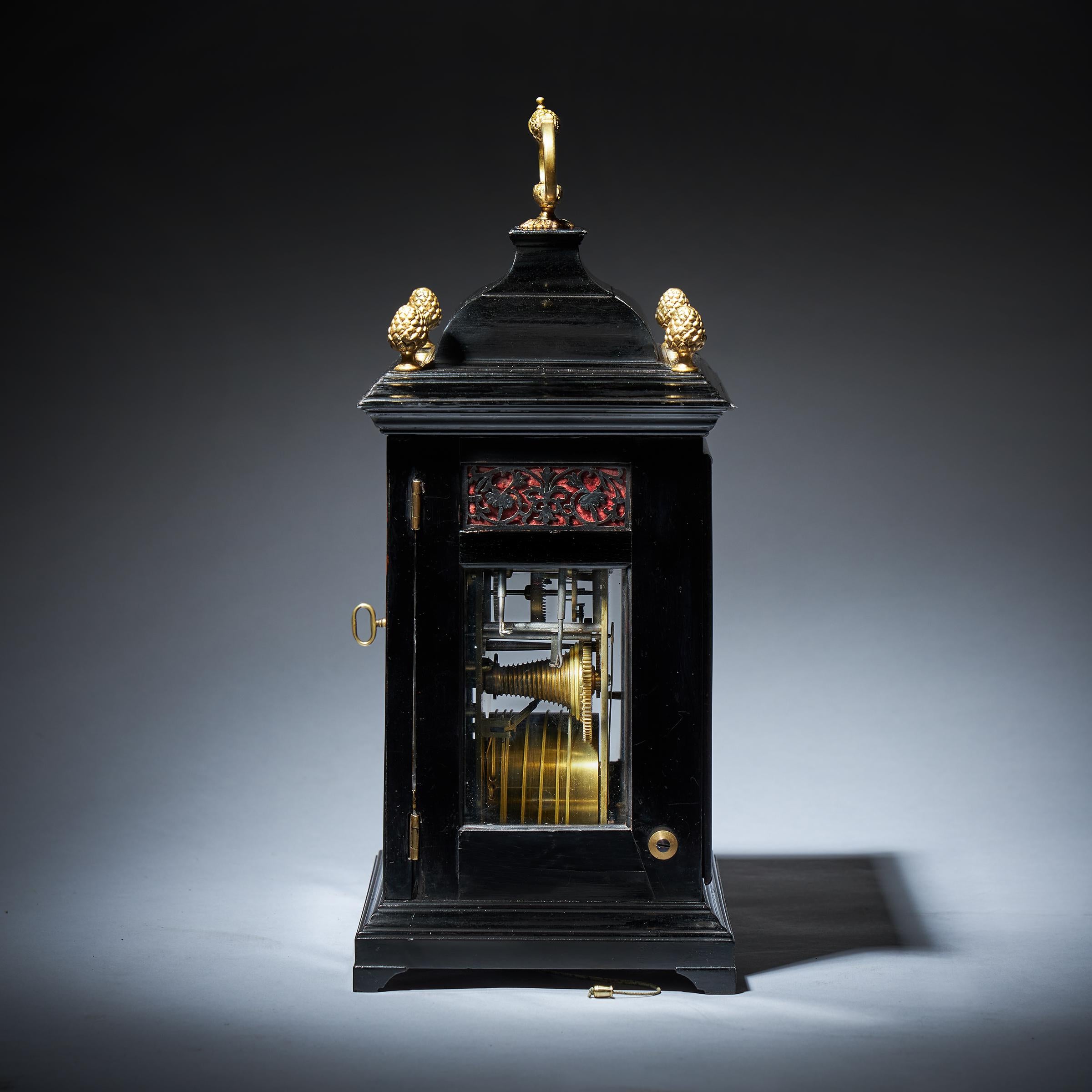 17th Century William and Mary Eight-Day Spring-Driven Table Clock, Circa 1695 4
