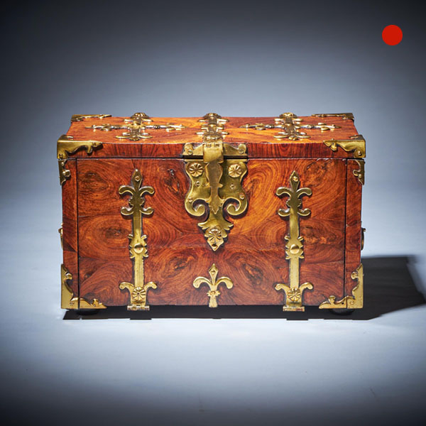 17th Century William and Mary Kingwood Coffre Fort Box Concealing Three Secrets