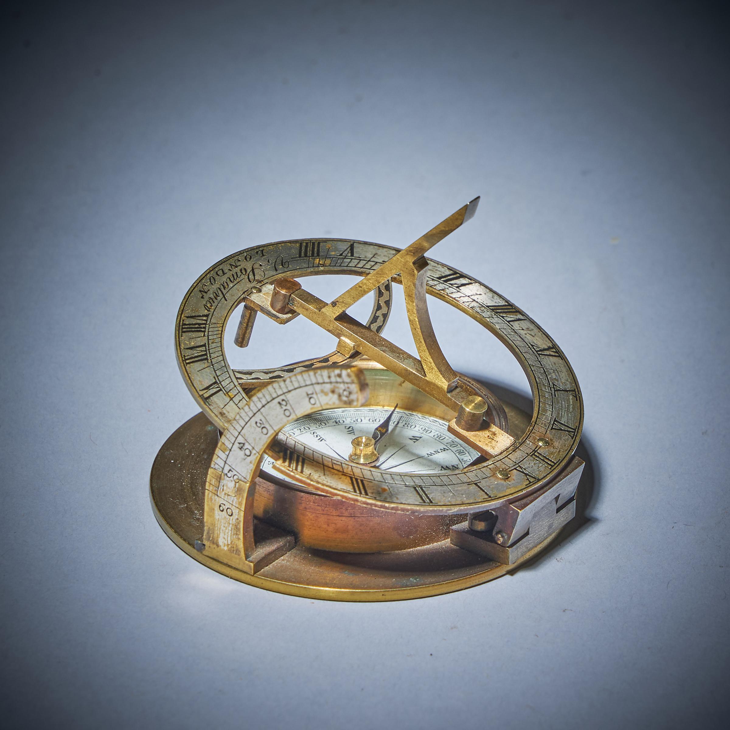 Antique Sundial Compass Level Marin Willebrand Pocket Watch (See Video) 