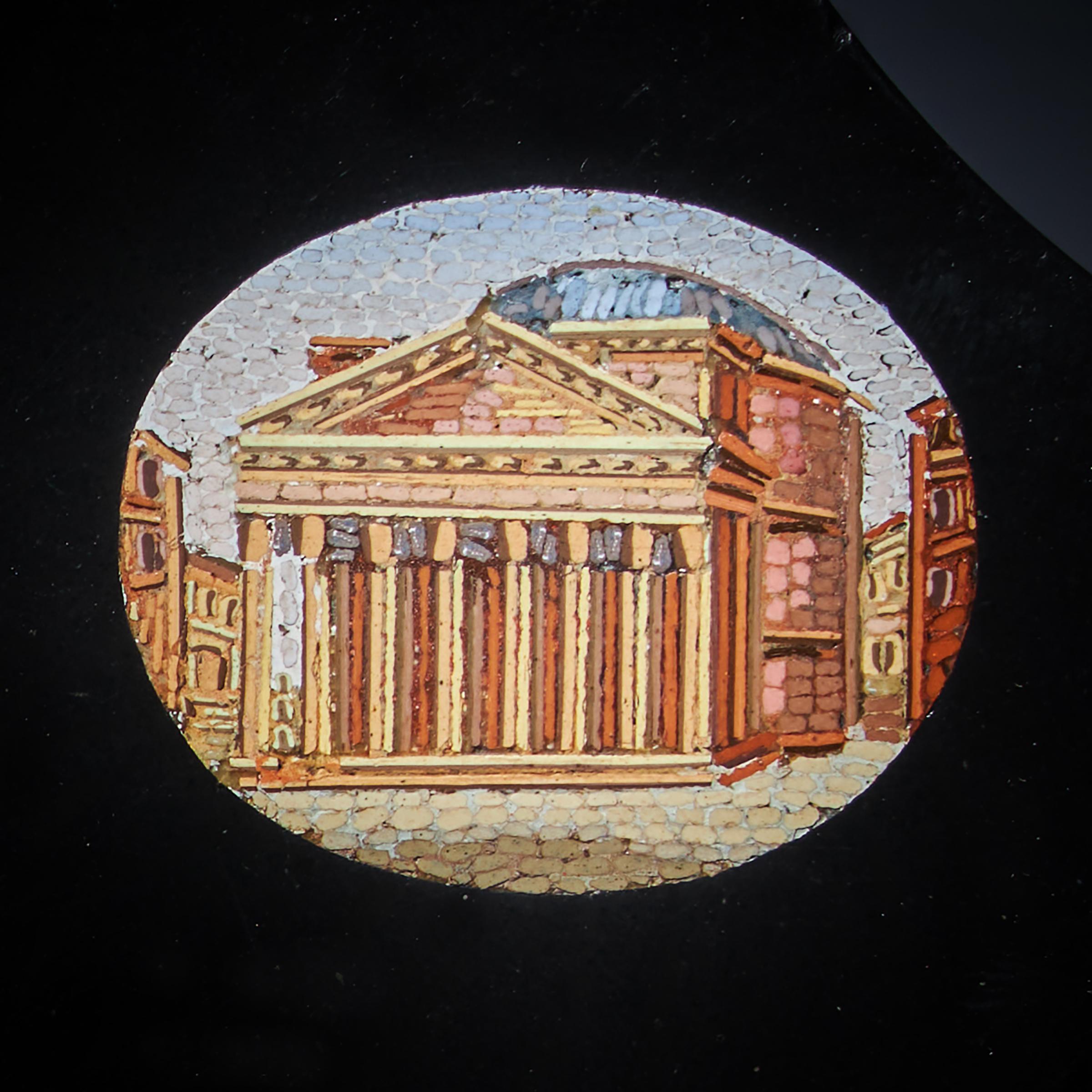 19th Century Grand Tour Micro Mosaic Tablet Depicting Italian Architecture 2