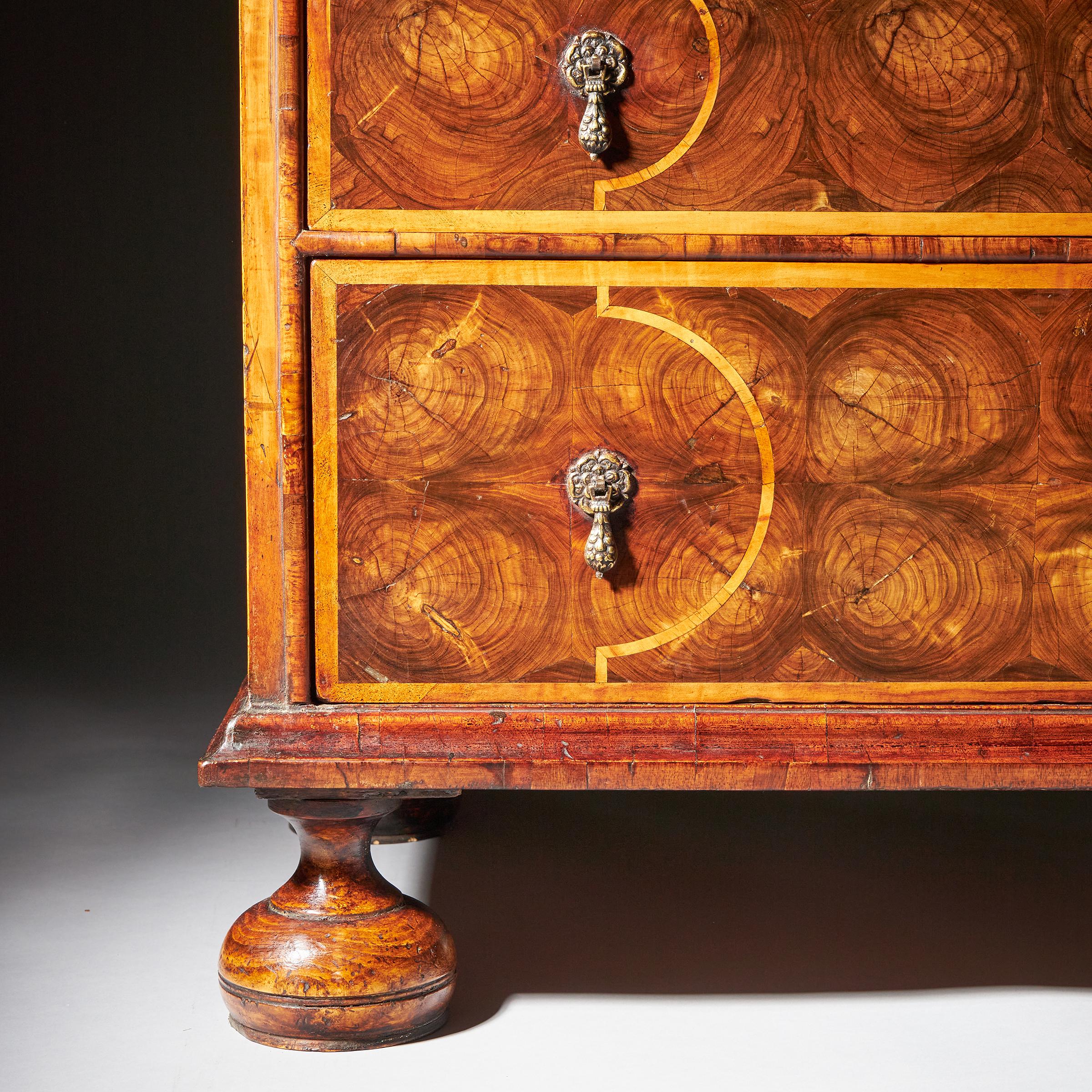 A Fine William and Mary Olive Oyster and Laburnum Chest, Circa 1680-1700 9