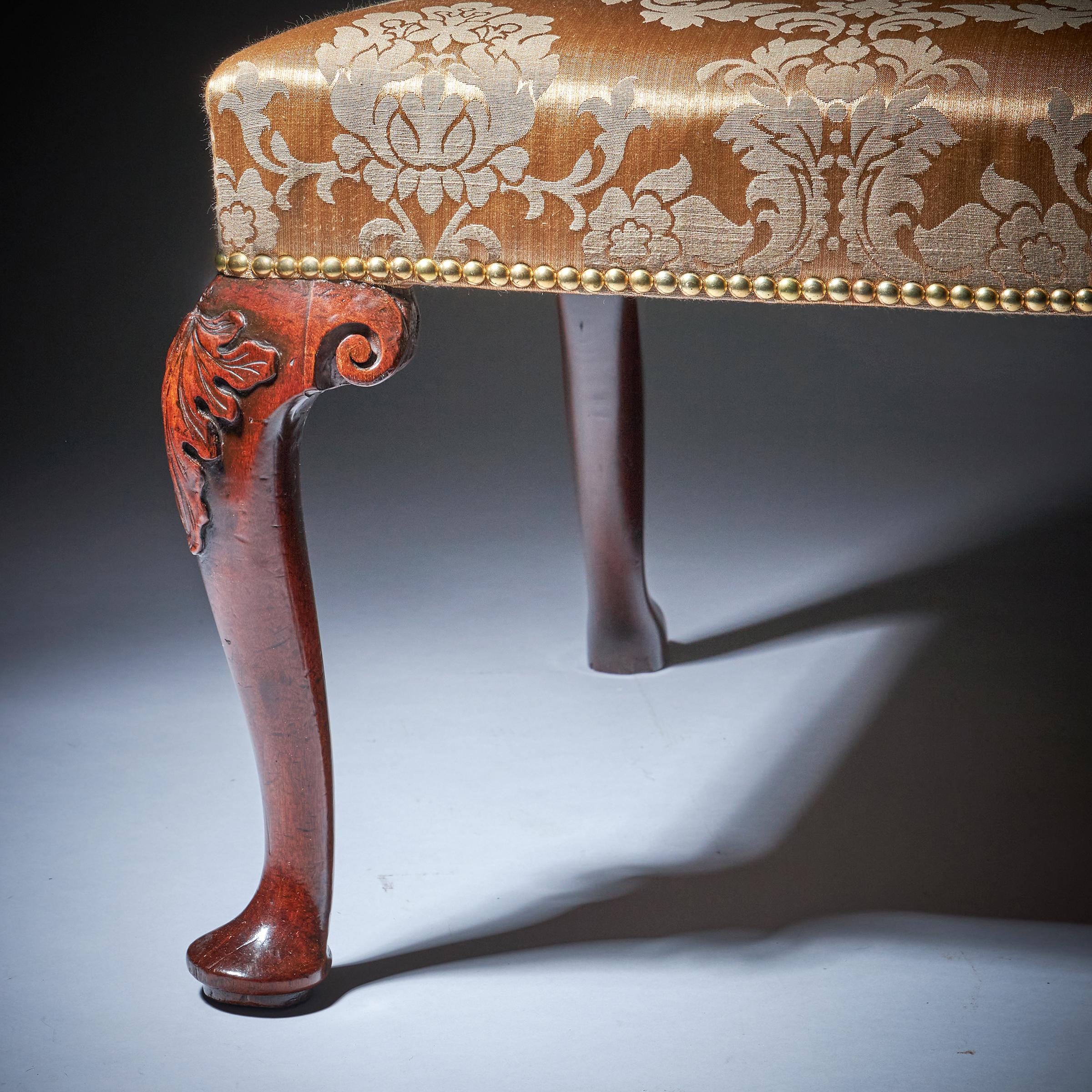 A Pair of 18th Century George II Mahogany High Back Chairs on Carved Cabriole Legs 7