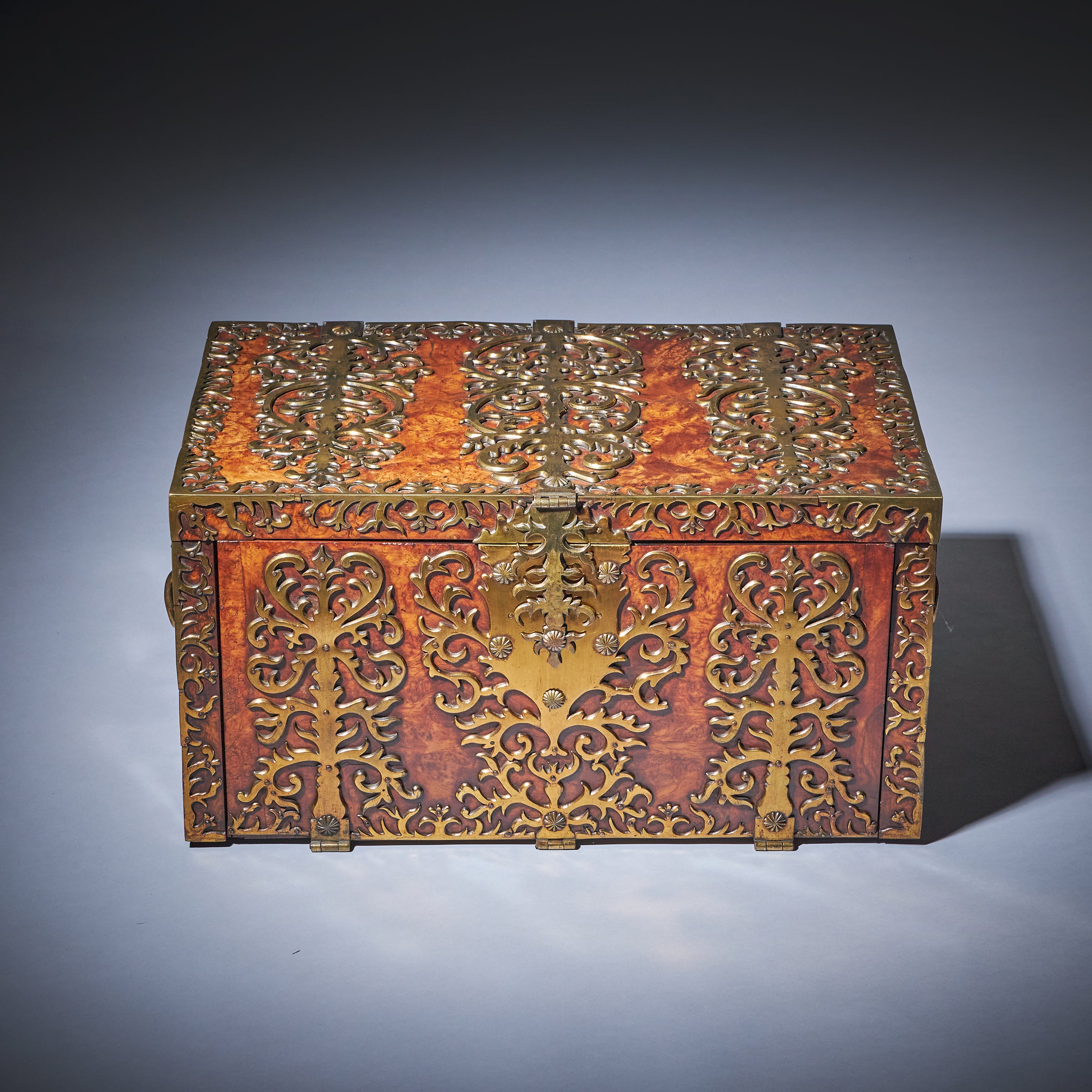 Important 17th Century Charles II Burr Walnut Coffre Fort Strong Box, Circa 1675 2