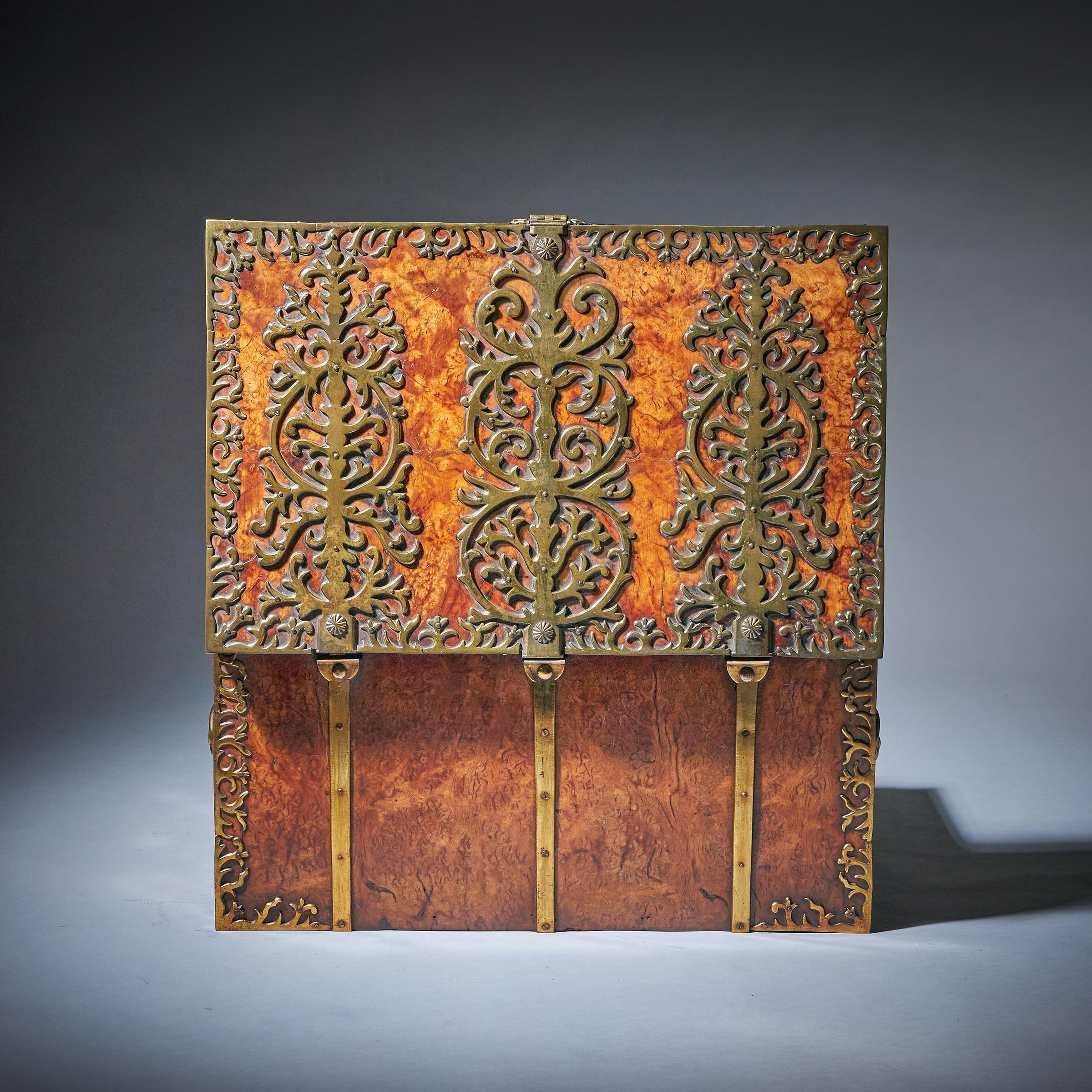 Important 17th Century Charles II Burr Walnut Coffre Fort Strong Box, Circa 1675 8