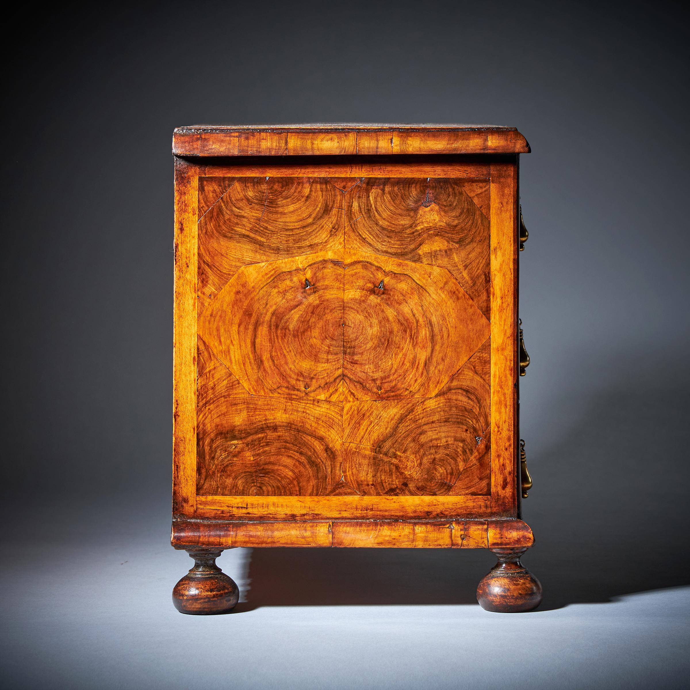 Miniature William and Mary 17th Century Diminutive Olive Oyster Chest C.1690 4