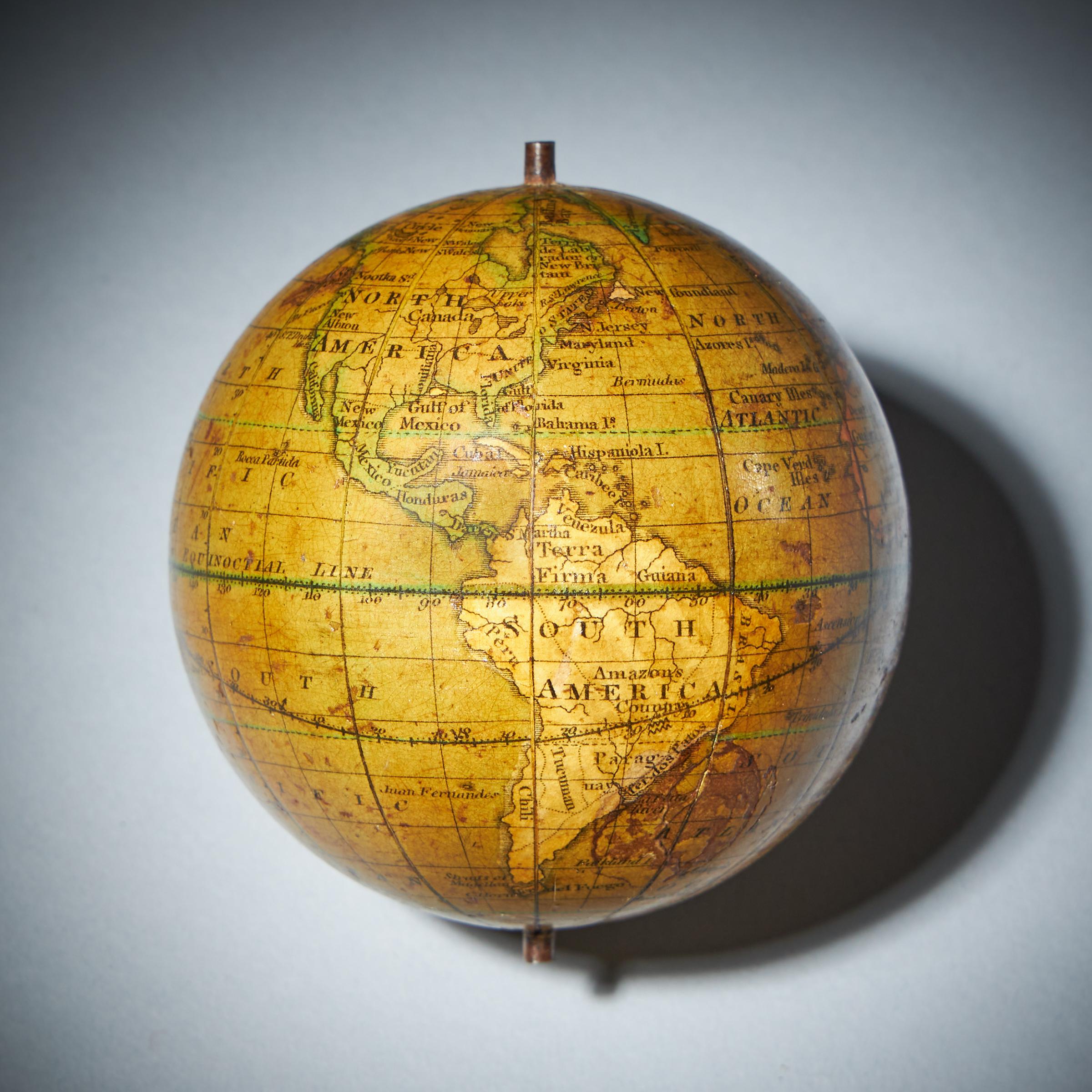 A Georgian Three Inch Terrestrial Pocket Globe by T. Harris and Son London 1813-5