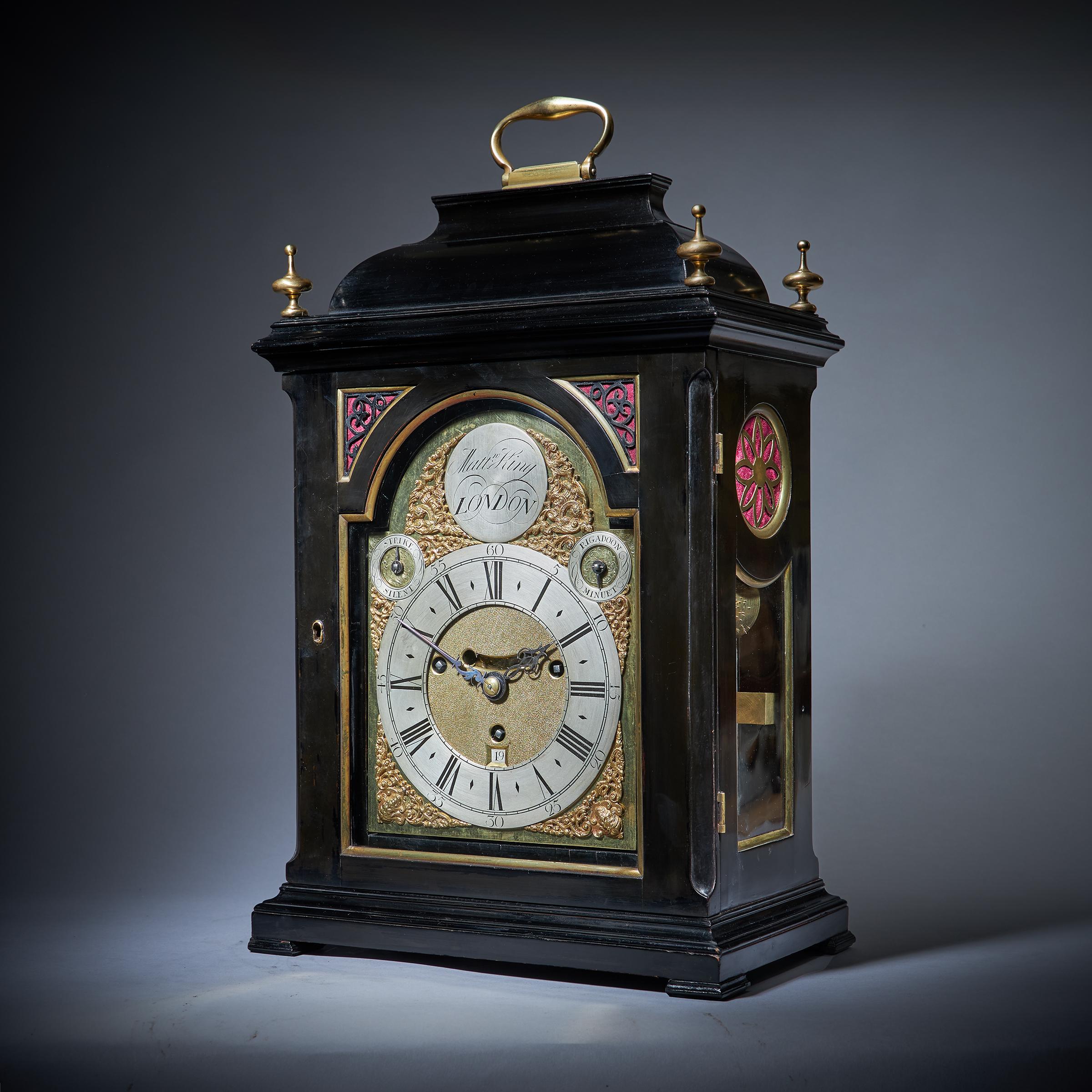A Rare 18th Century George II Musical Table Clock by Matthew King, c. 1735. 1