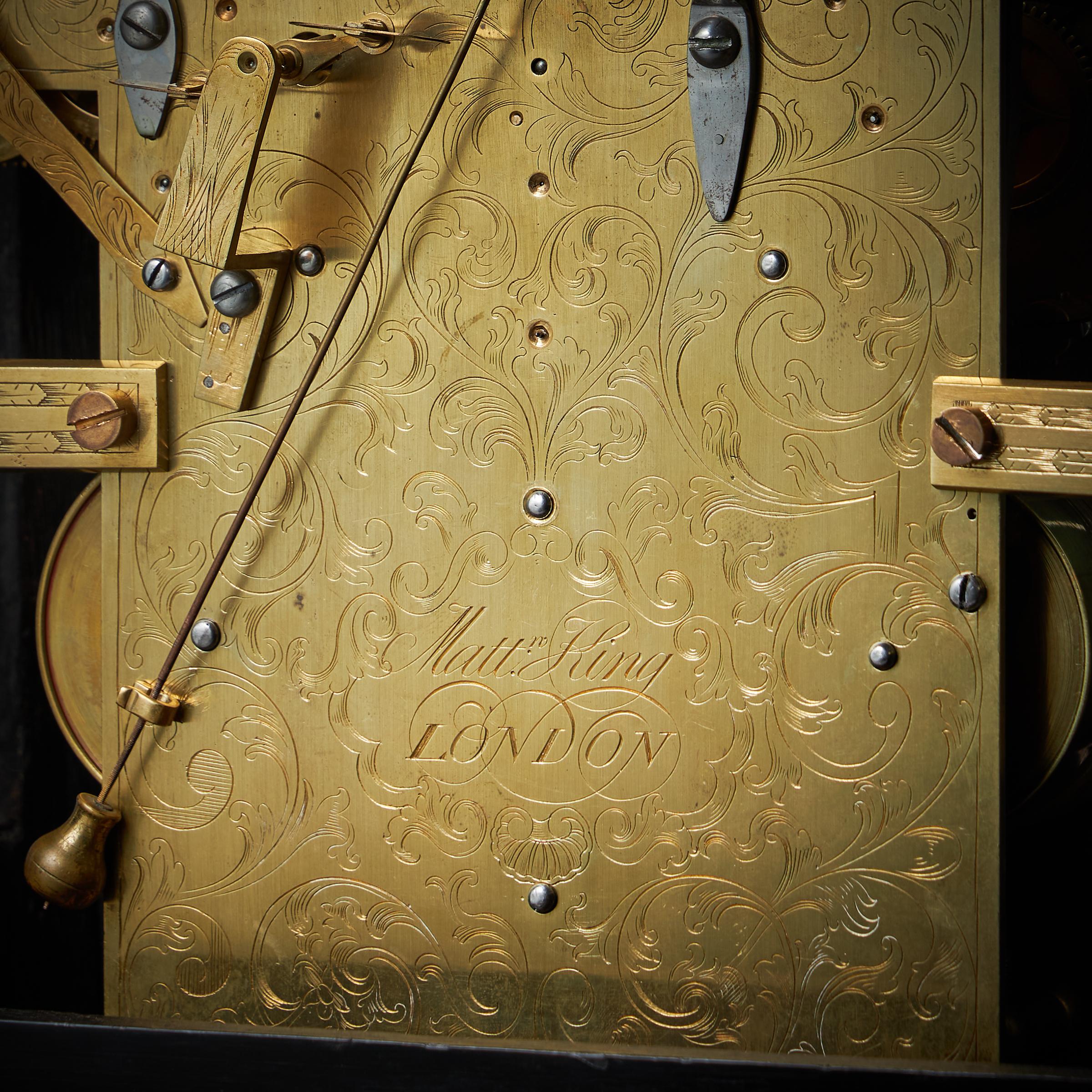 Rare 18th Century George II Musical Table Clock by Matthew King-10