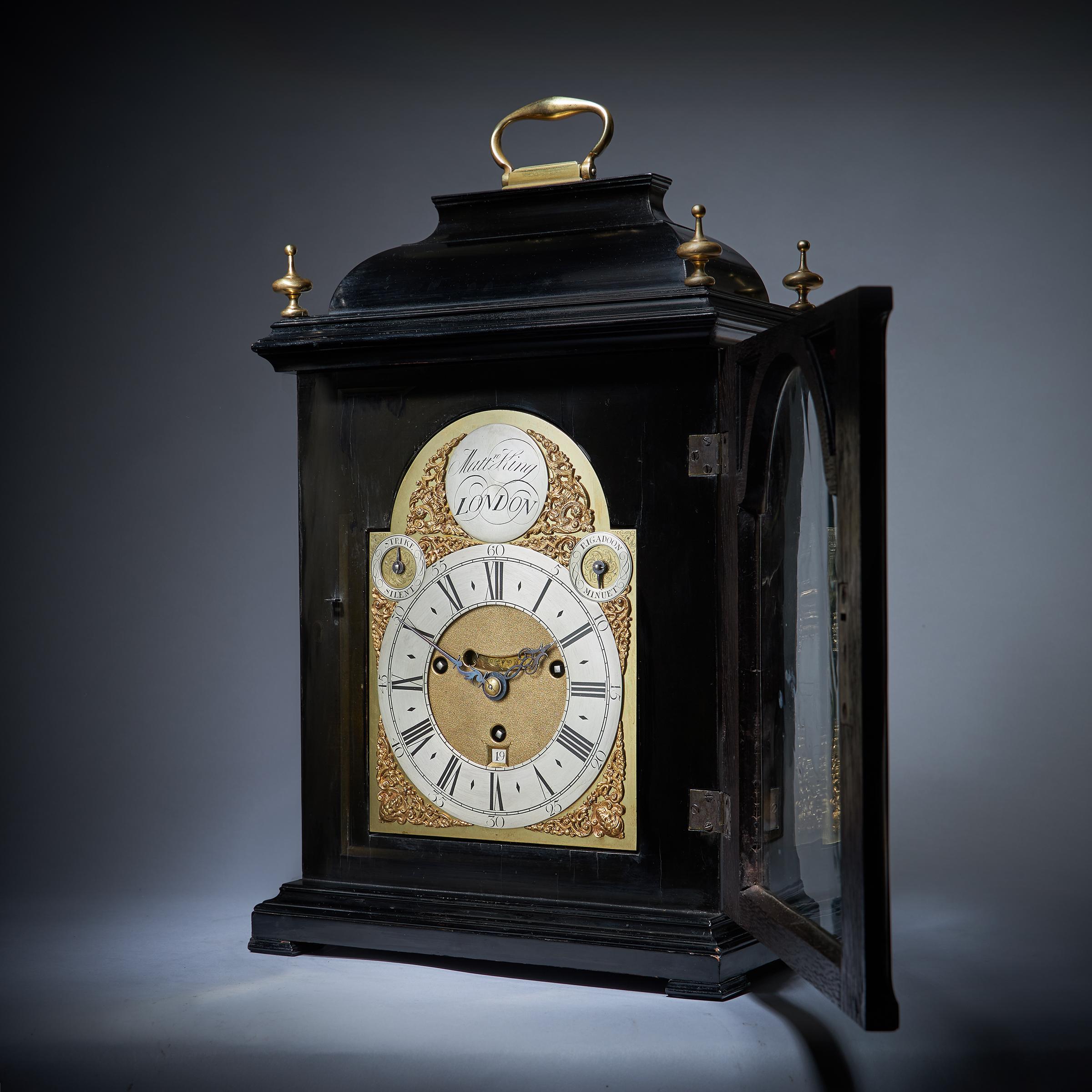 A Rare 18th Century George II Musical Table Clock by Matthew King, c. 1735. 2