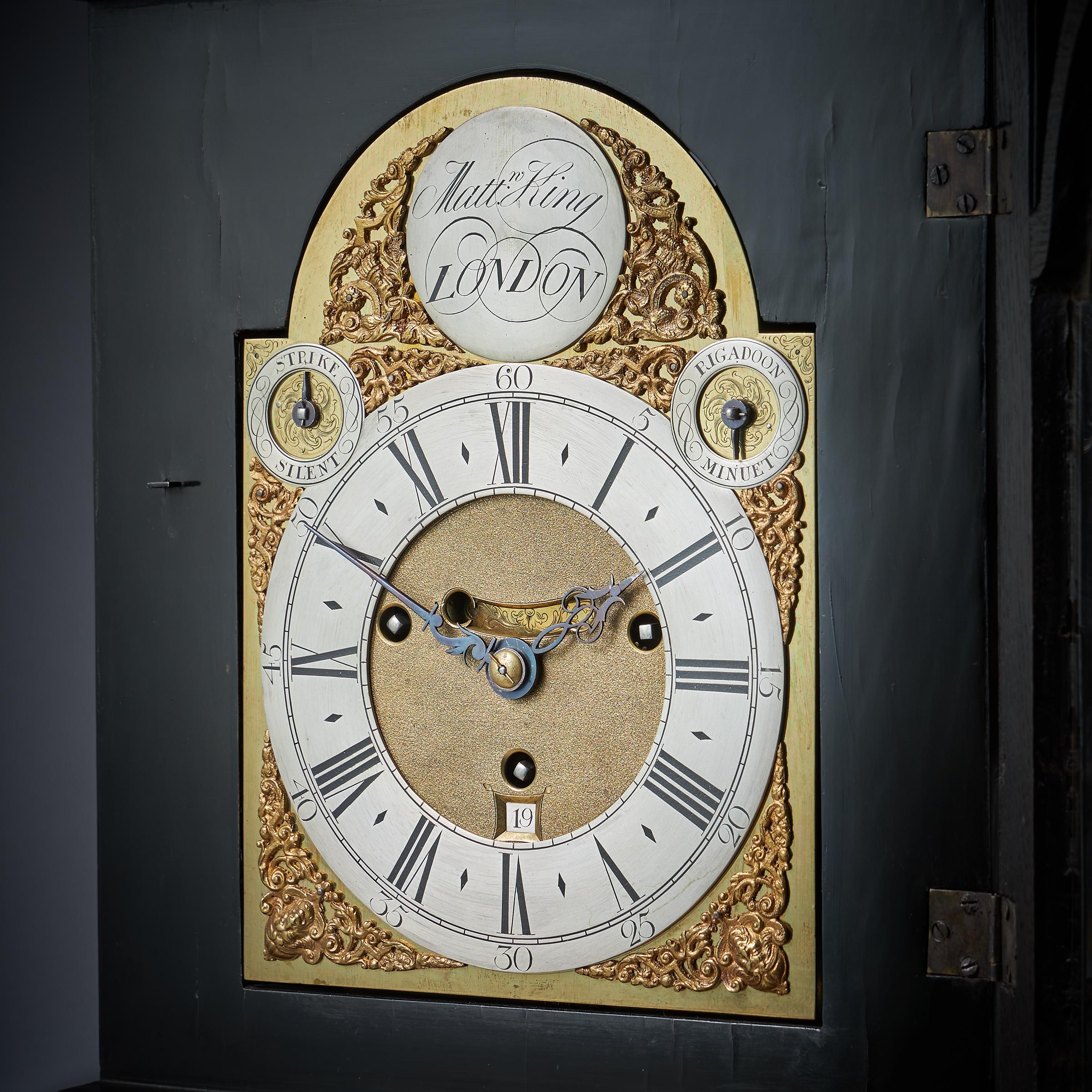 Rare 18th Century George II Musical Table Clock by Matthew King-3