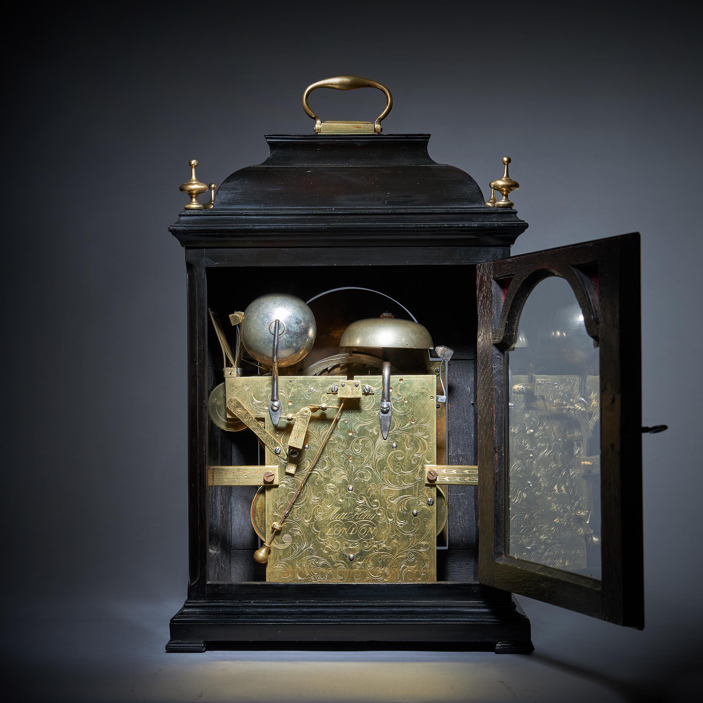 A Rare 18th Century George II Musical Table Clock by Matthew King, c. 1735. 8
