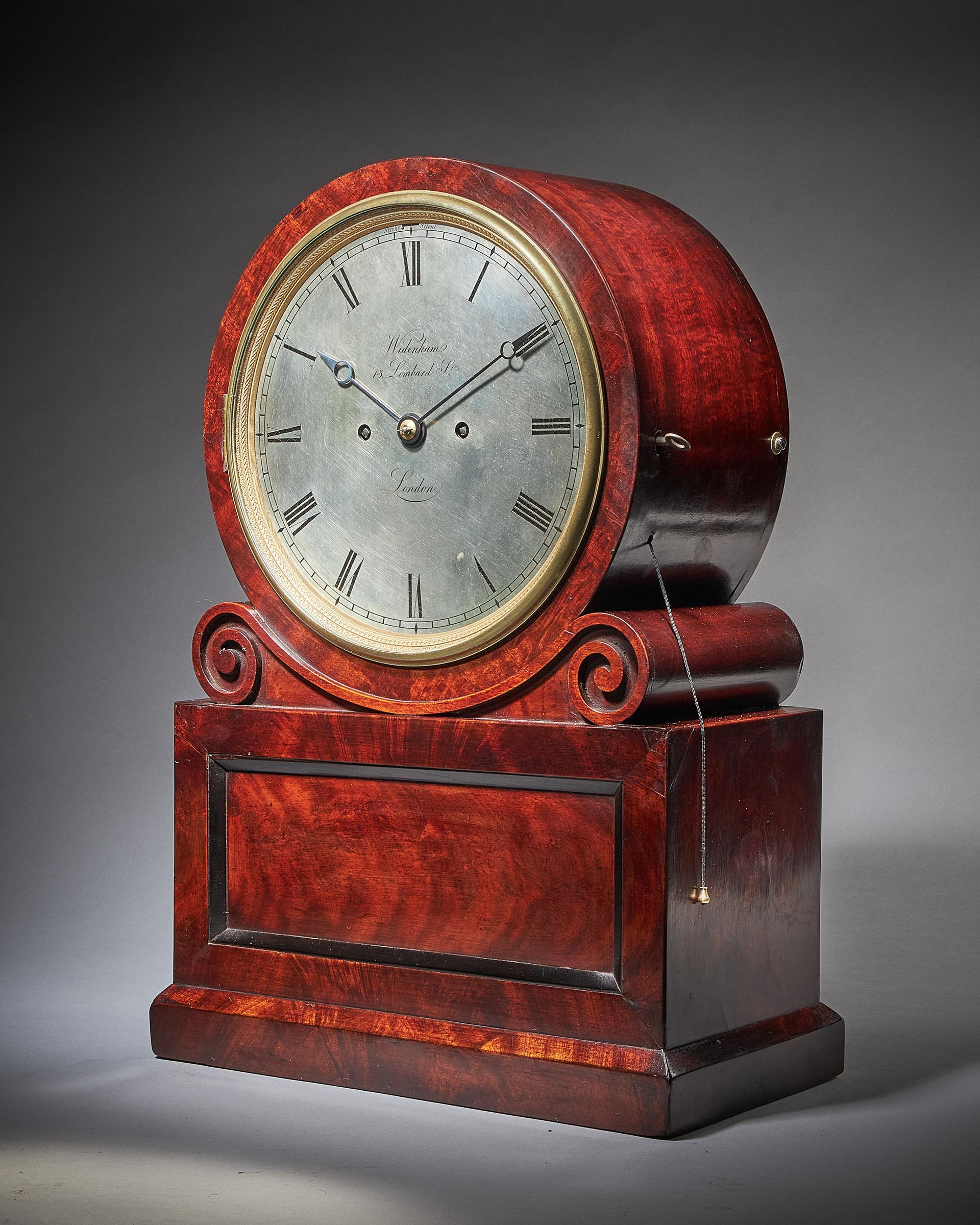 William IV / Early Victorian Eight-Day Mahogany Table Clock, by Widenham, London 1