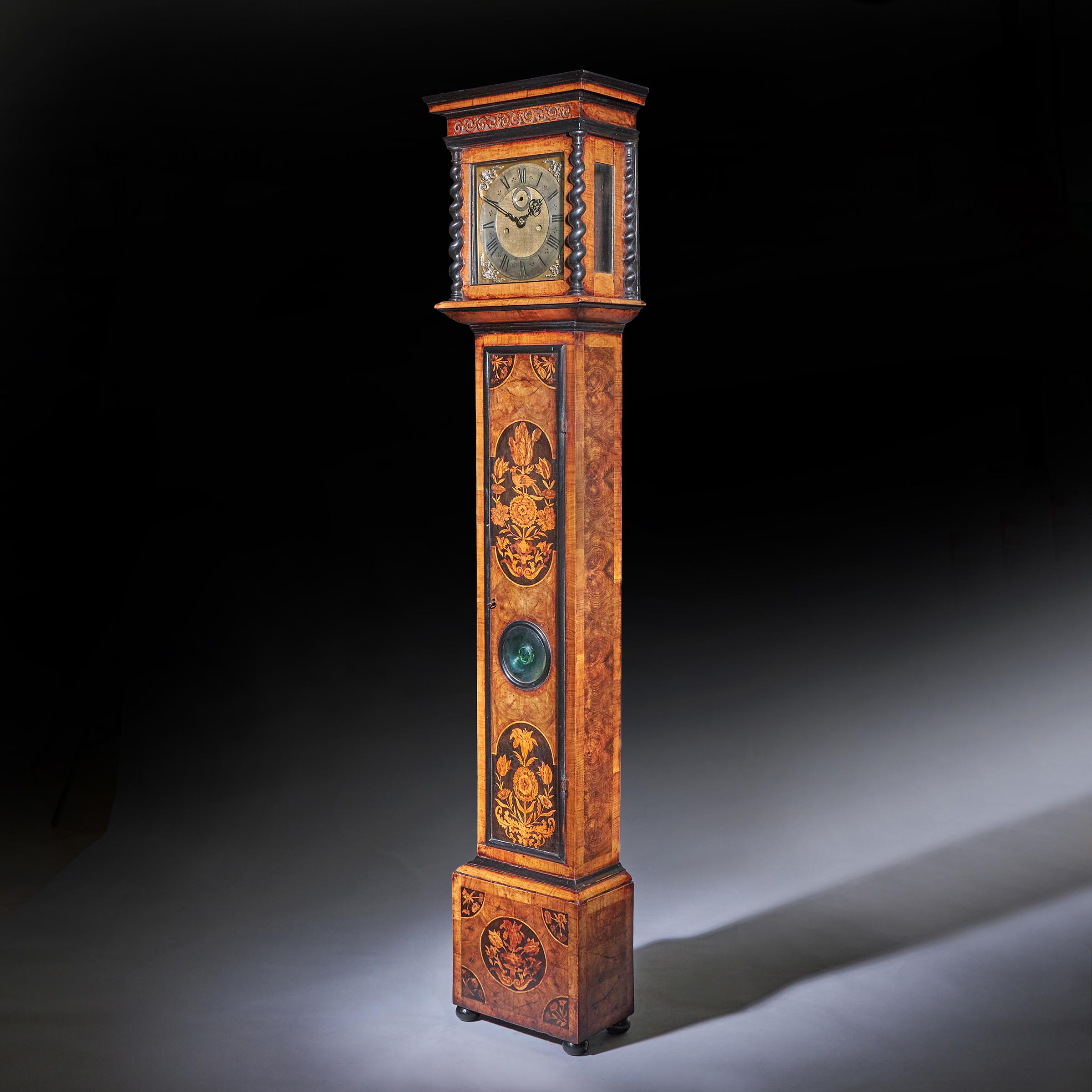 17th Century William and Mary Marquetry Longcase Clock, Signed Apply 2