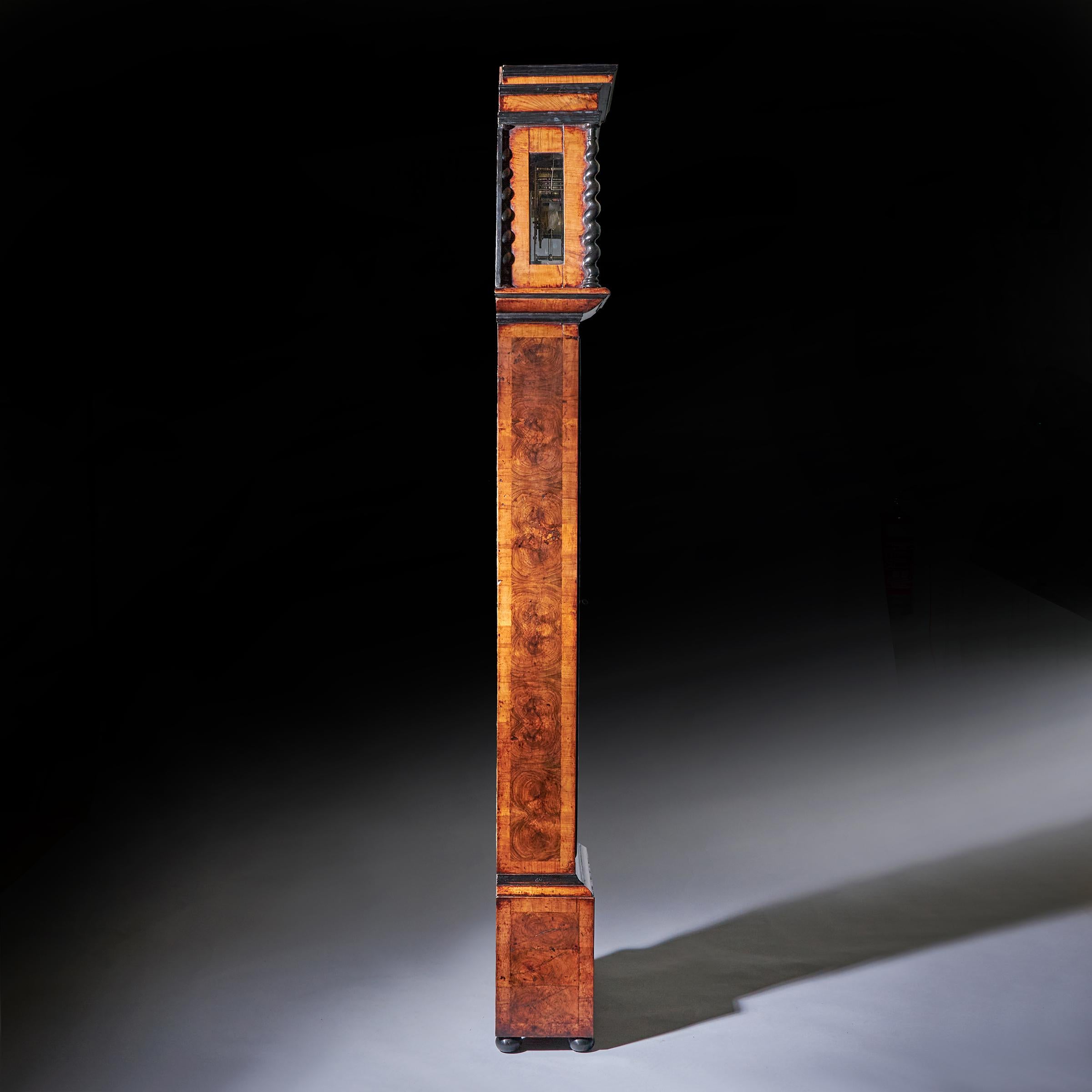 17th Century William and Marry Marquetry Longcase Clock, Signed Apply-5