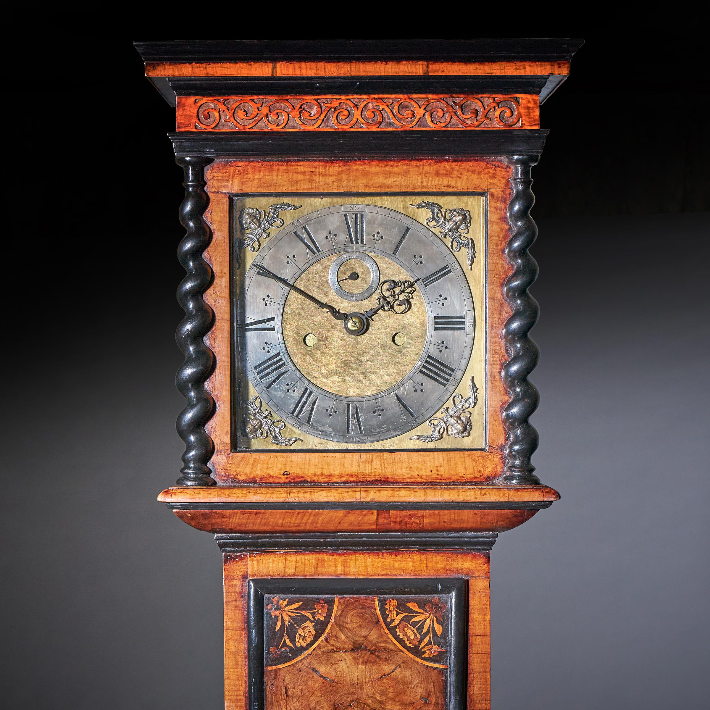 17th Century William and Mary Marquetry Longcase Clock, Signed Apply 7