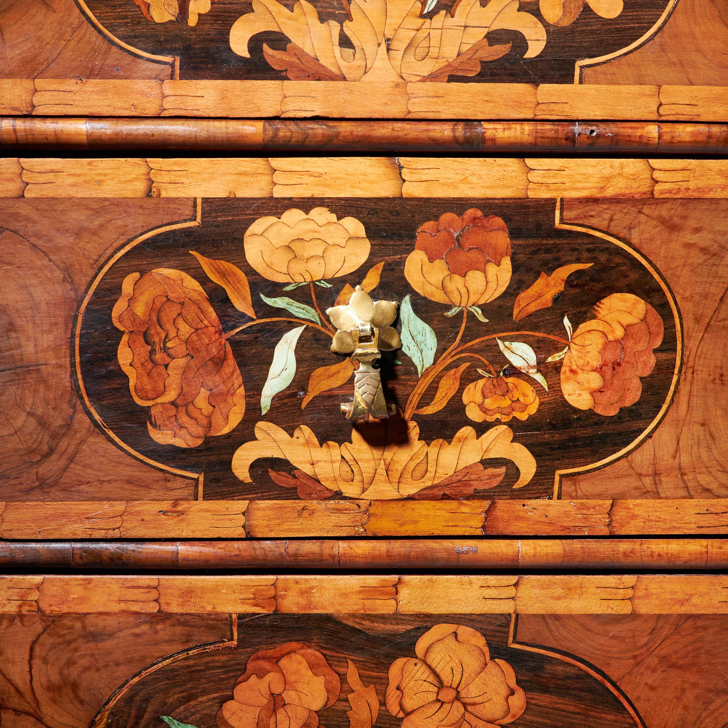 17th Century William and Mary Olive Oyster Marquetry Escritoire, Circa 1680 - Reserved 16