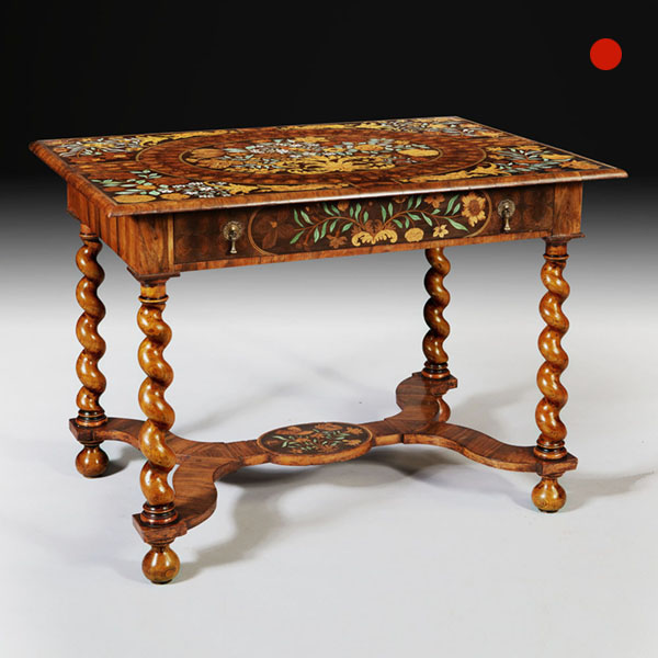 Charles II Olive Oyster Floral Marquetry Table