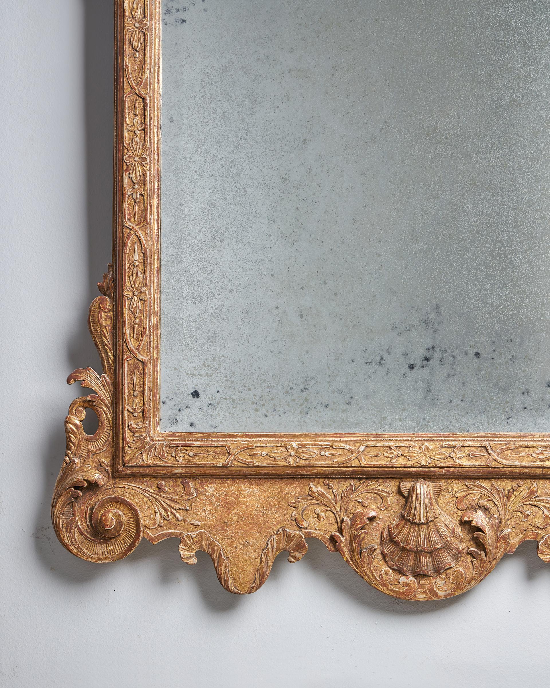 An Important 18th Century George I Gilt Gesso Mirror, C 1725 11