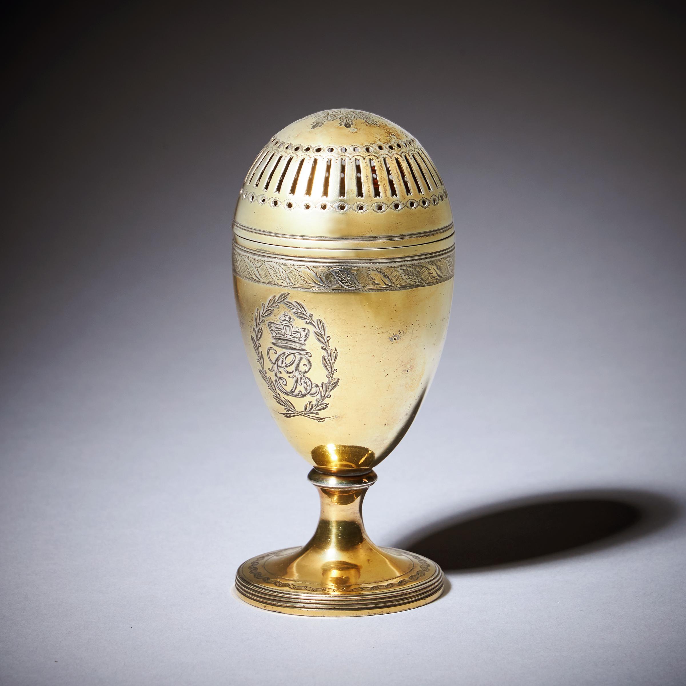 George III Silver-Gilt Pepper Pot with the Royal Cypher of Queen Charlotte, 1798 2