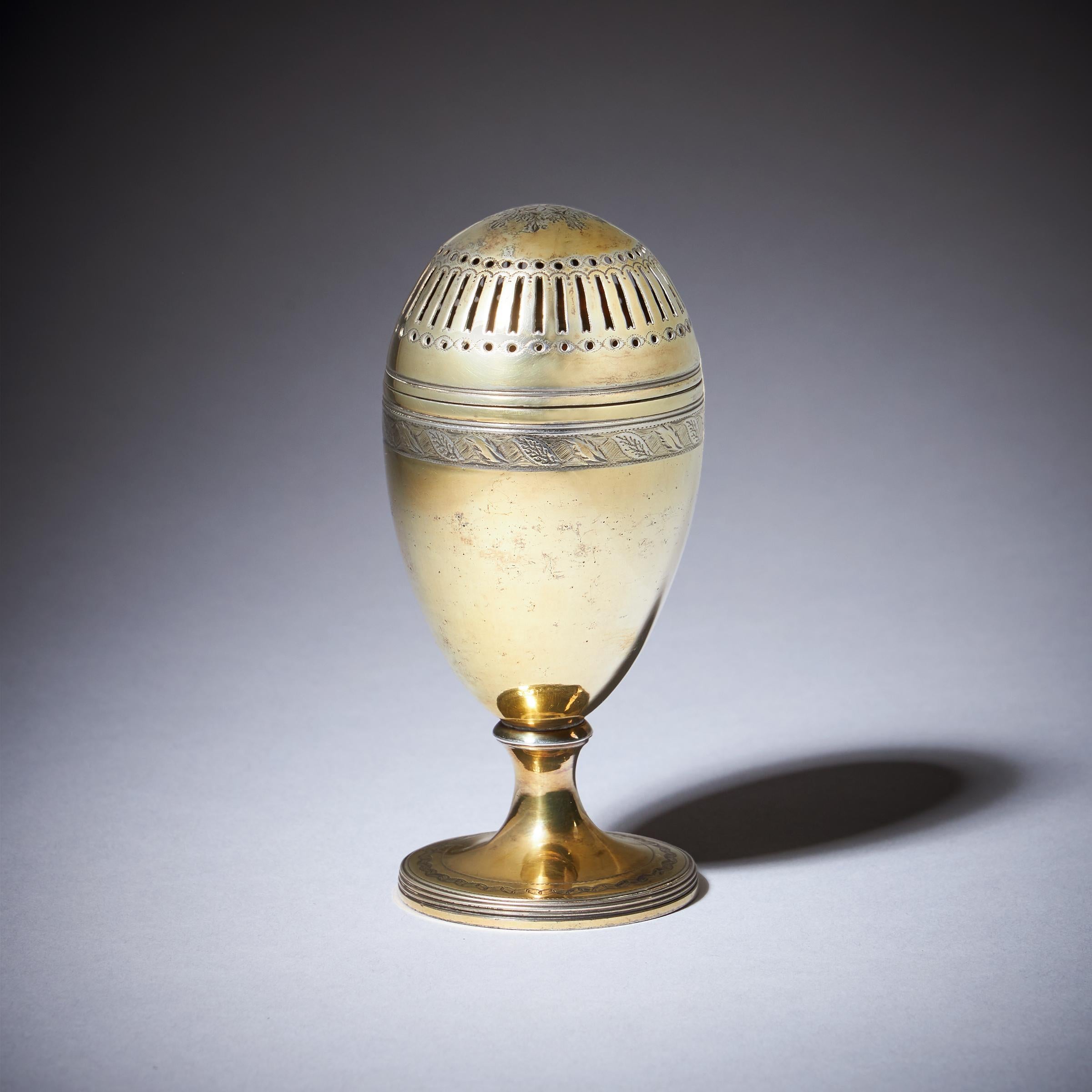 George III Silver-Gilt Pepper Pot with the Royal Cypher of Queen Charlotte 1798-3