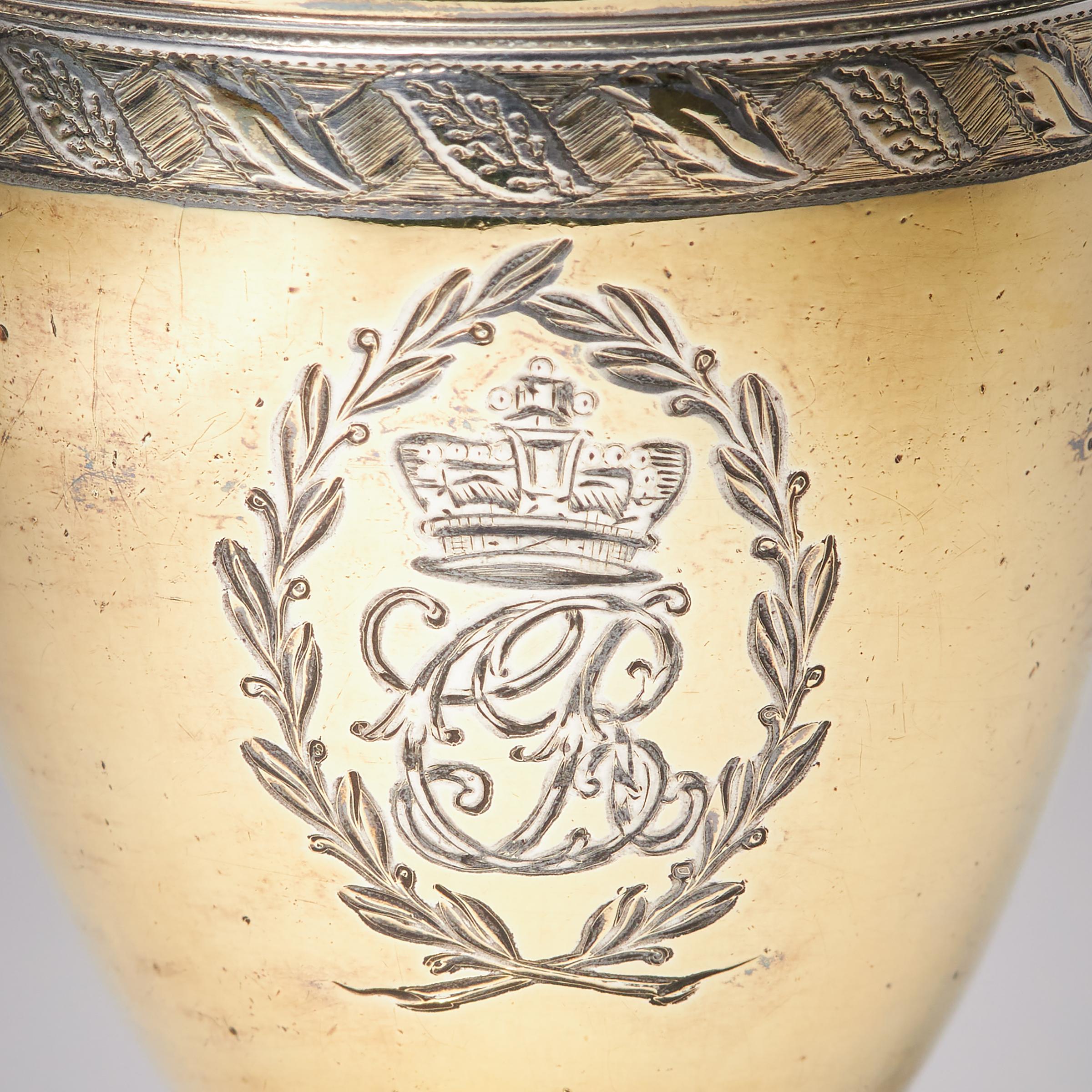 George III Silver-Gilt Pepper Pot with the Royal Cypher of Queen Charlotte 1798-5