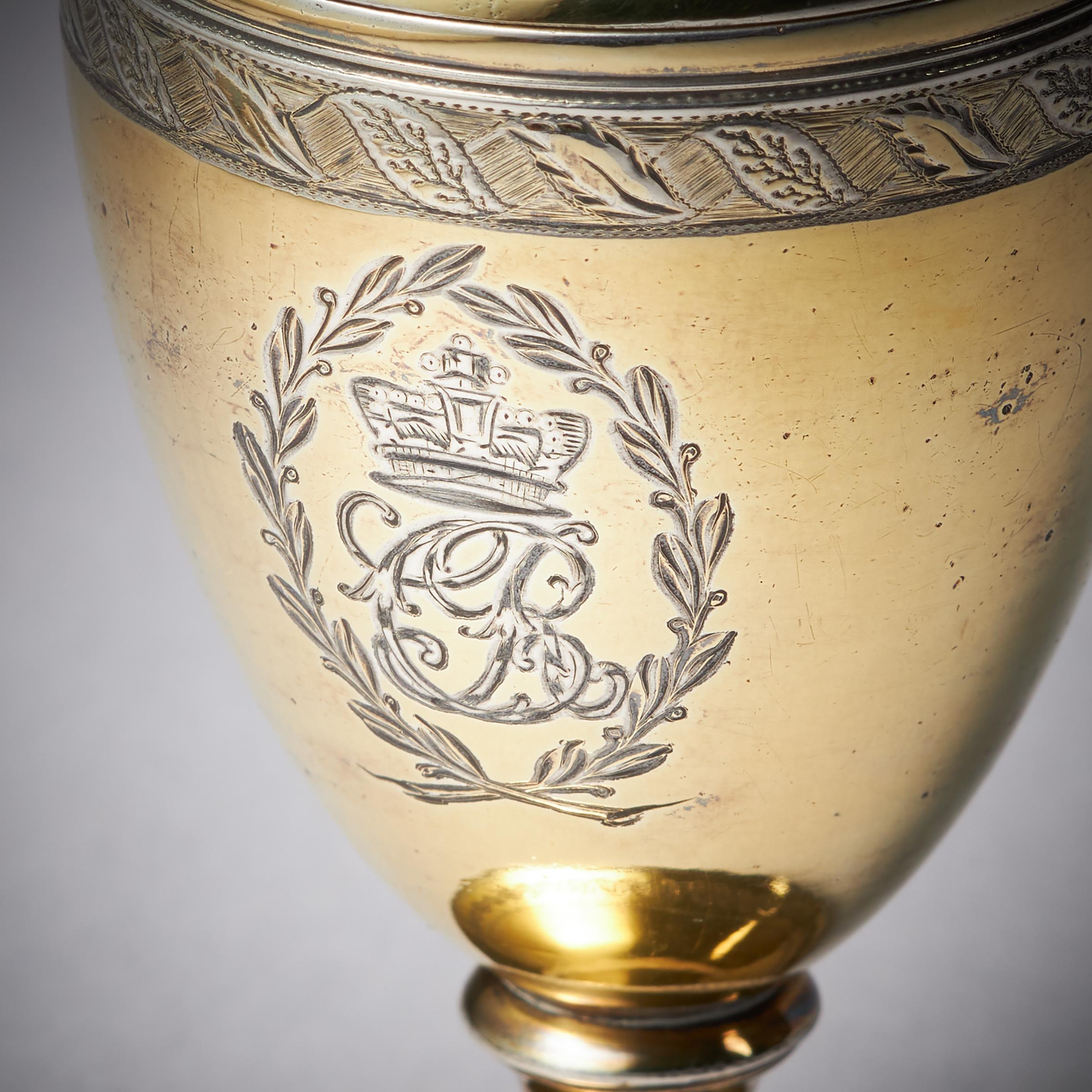 George III Silver-Gilt Pepper Pot with the Royal Cypher of Queen Charlotte, 1798 6