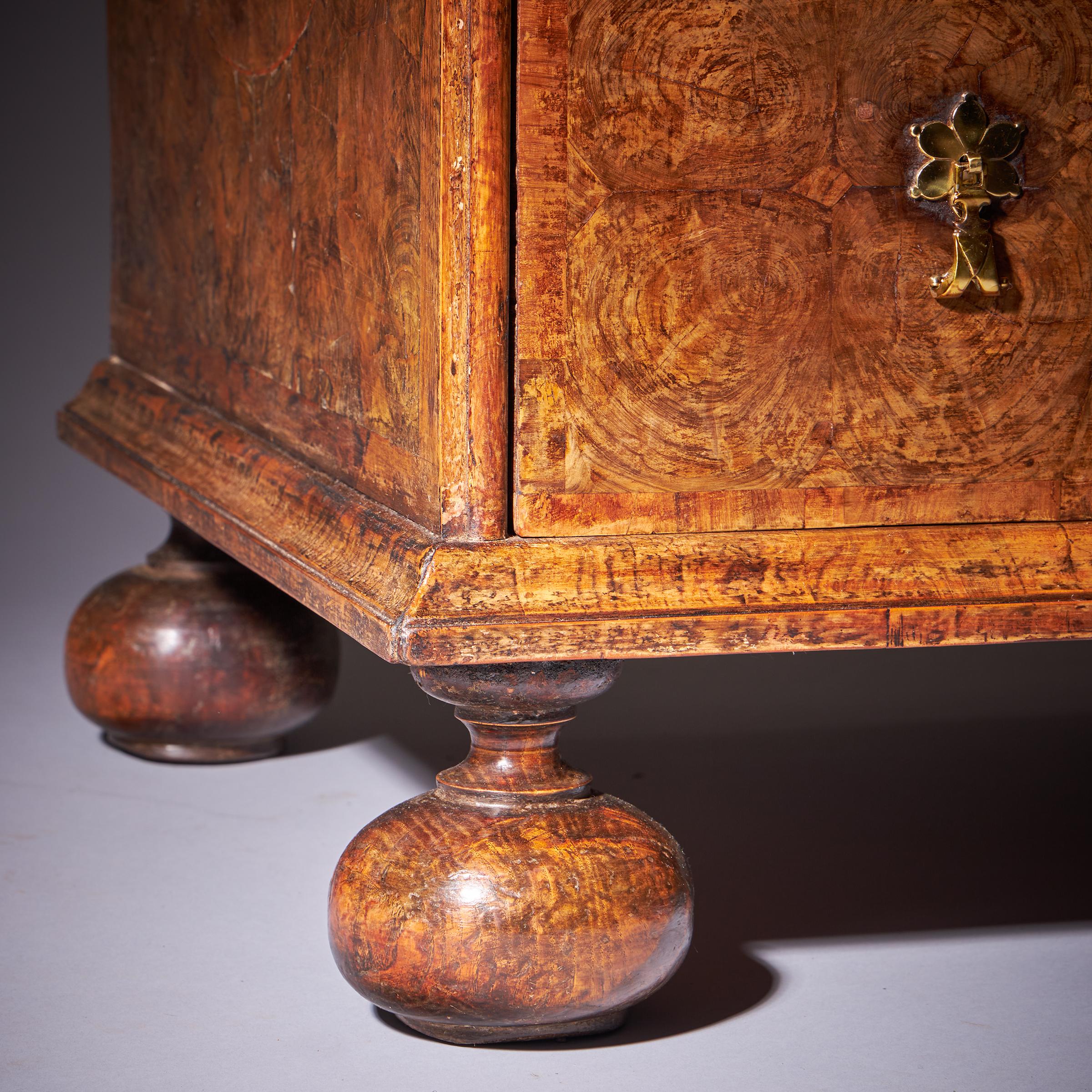 A Fine 17th Century Charles II Olive Oyster Chest-10