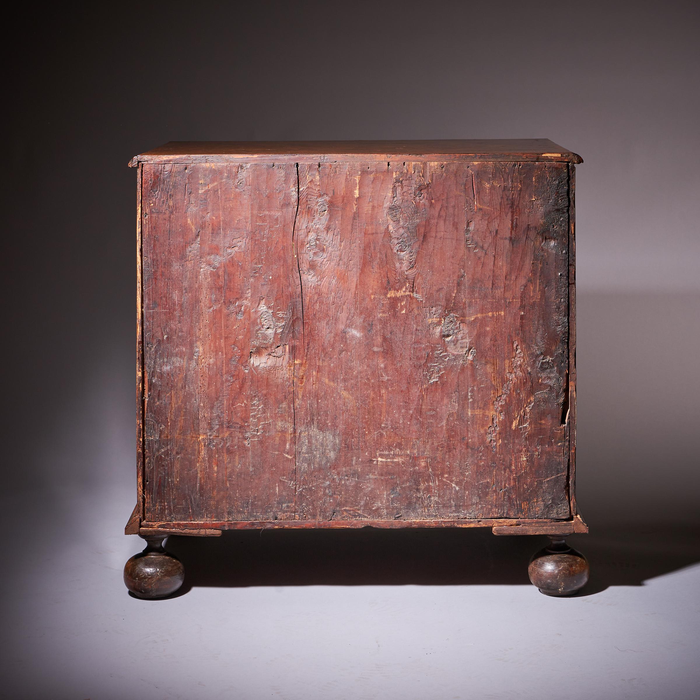 A Fine 17th Century Charles II Olive Oyster Chest-4