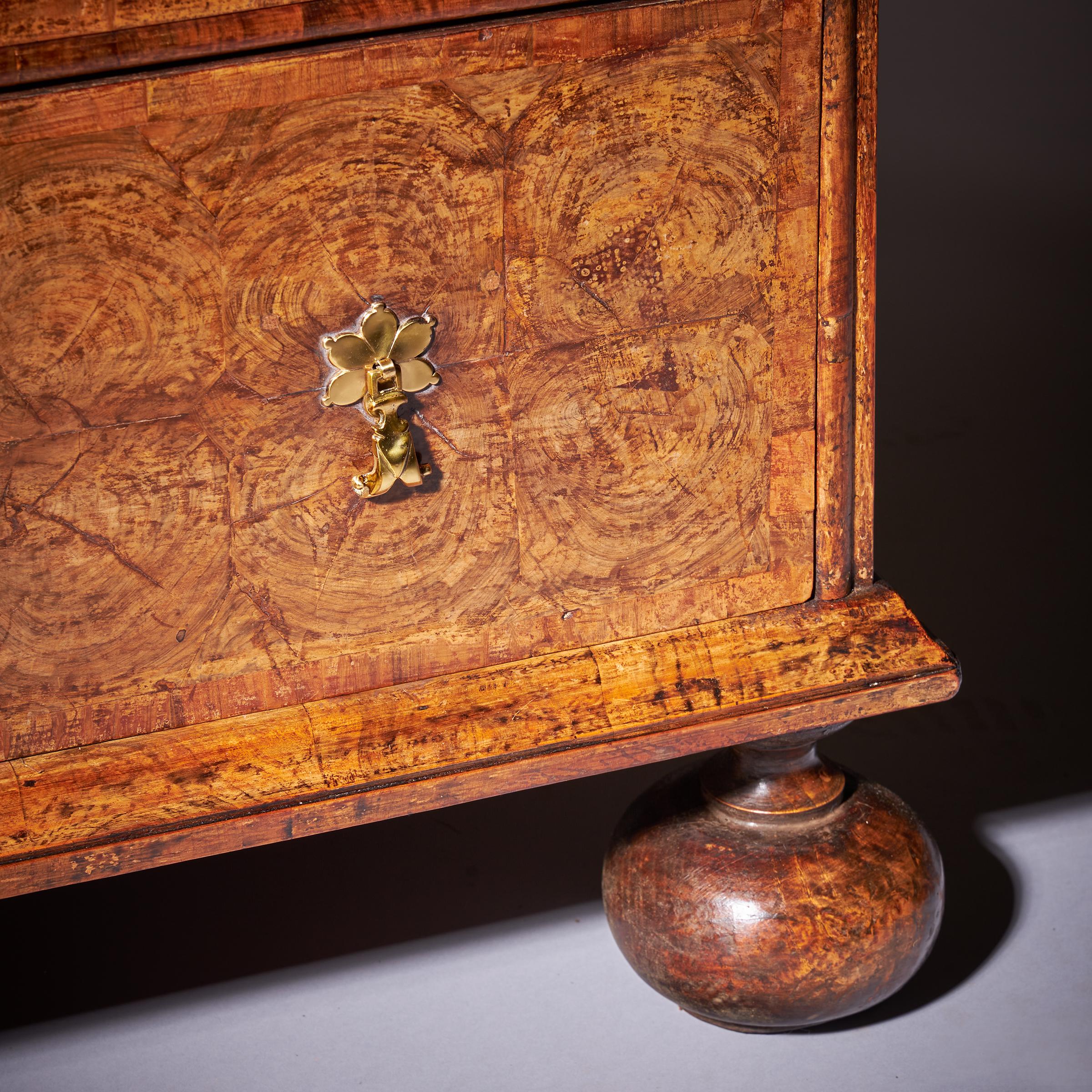 A Fine 17th Century Charles II Olive Oyster Chest, Circa 1680 England 7