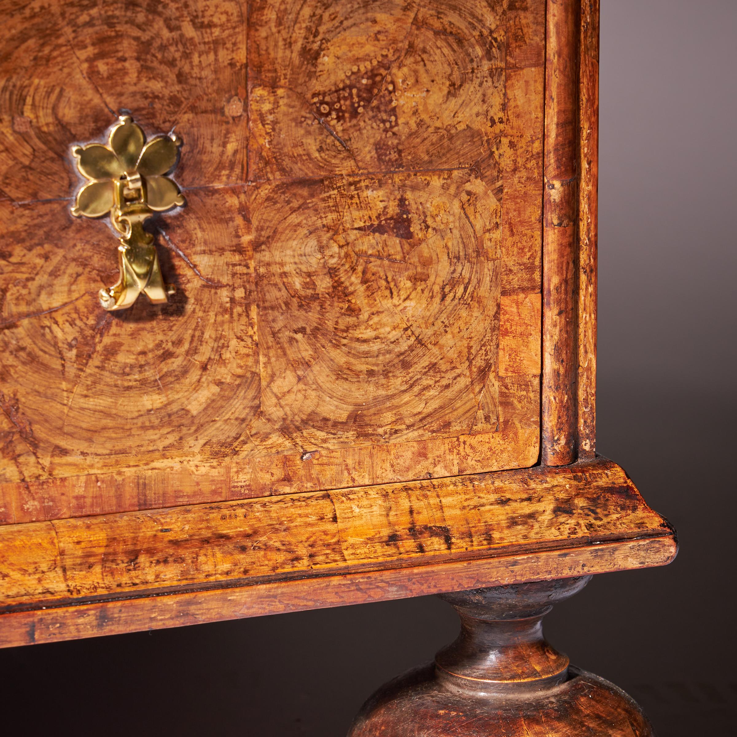 A Fine 17th Century Charles II Olive Oyster Chest-9