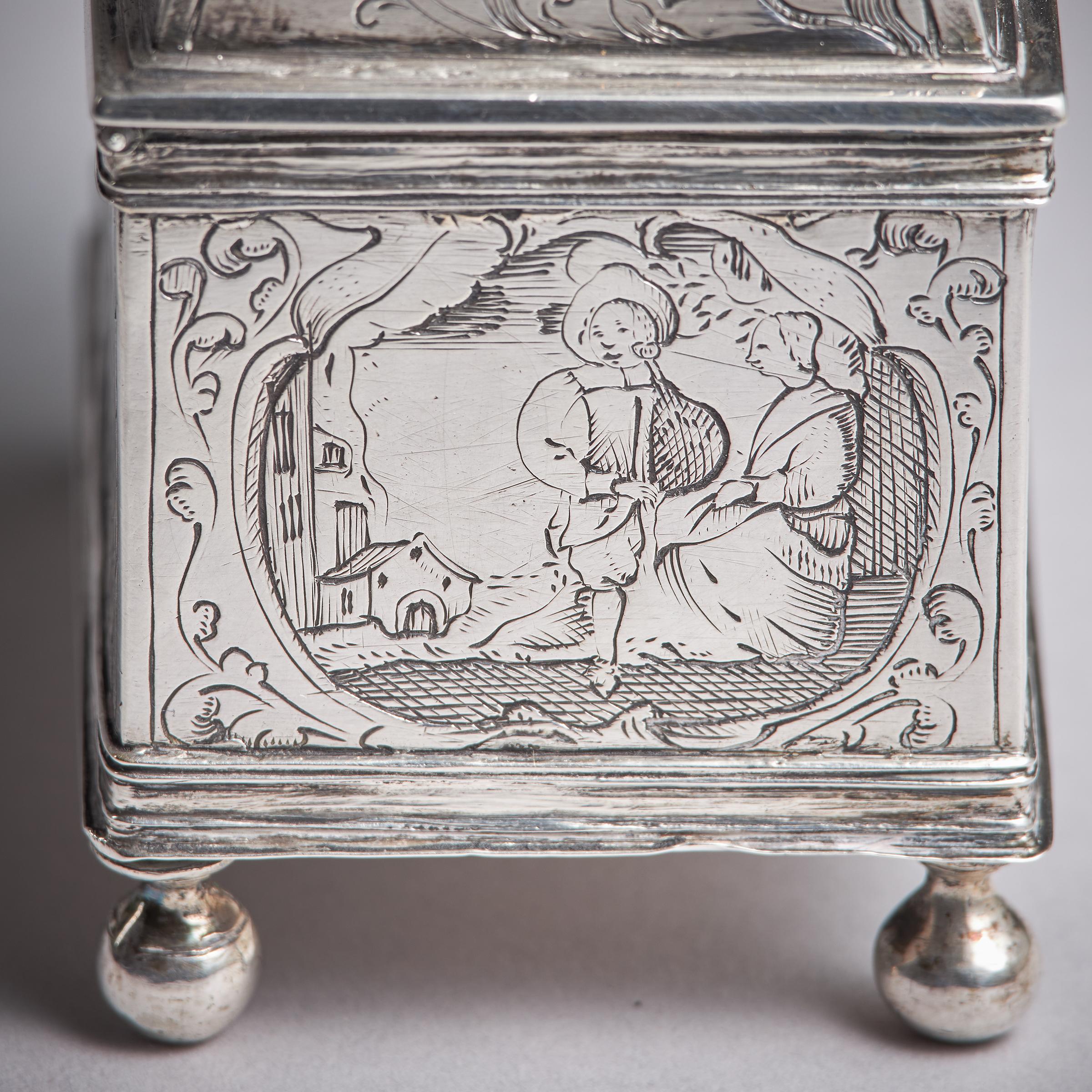 mid-17th century Dutch silver marriage coffin-15