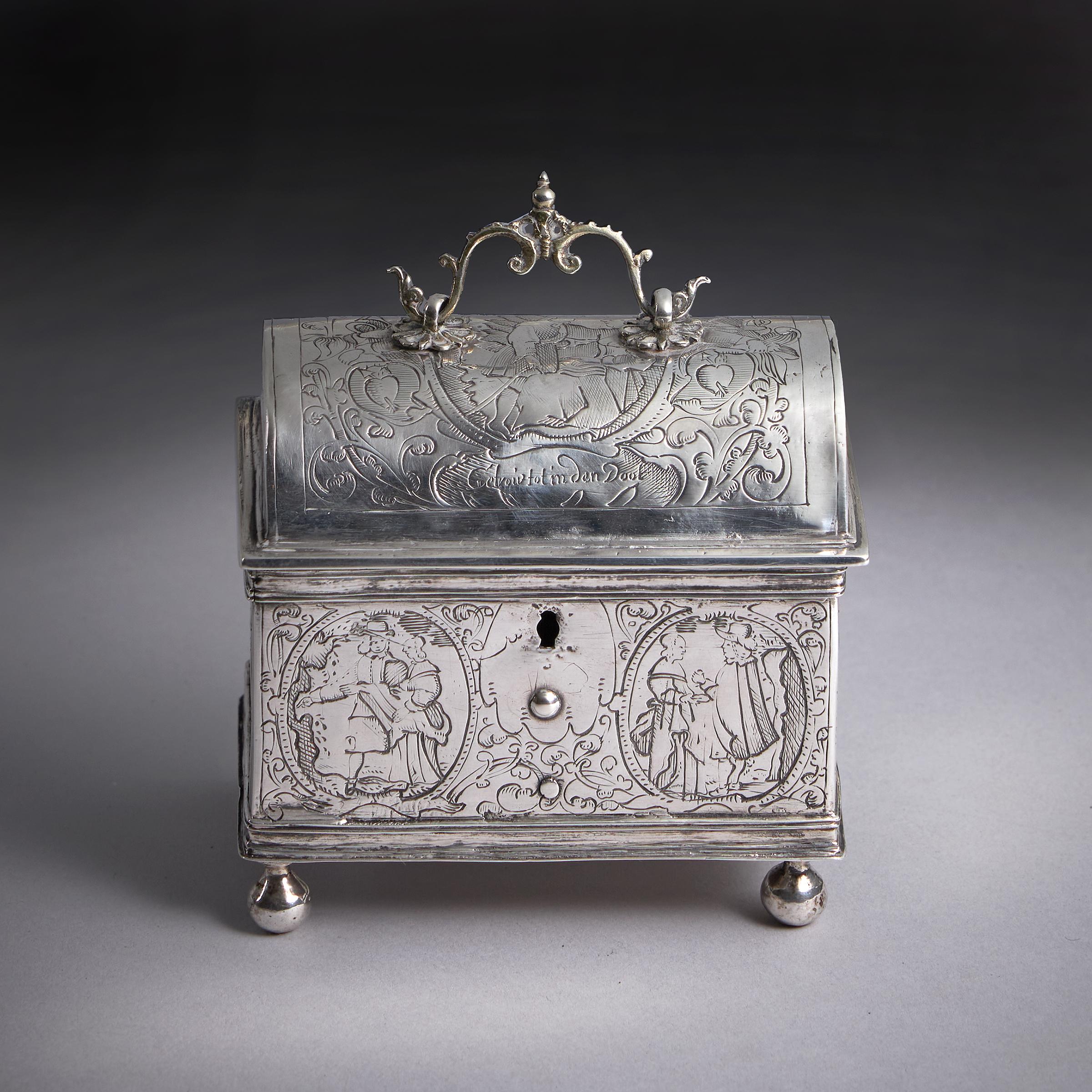 mid-17th century Dutch silver marriage coffin-6