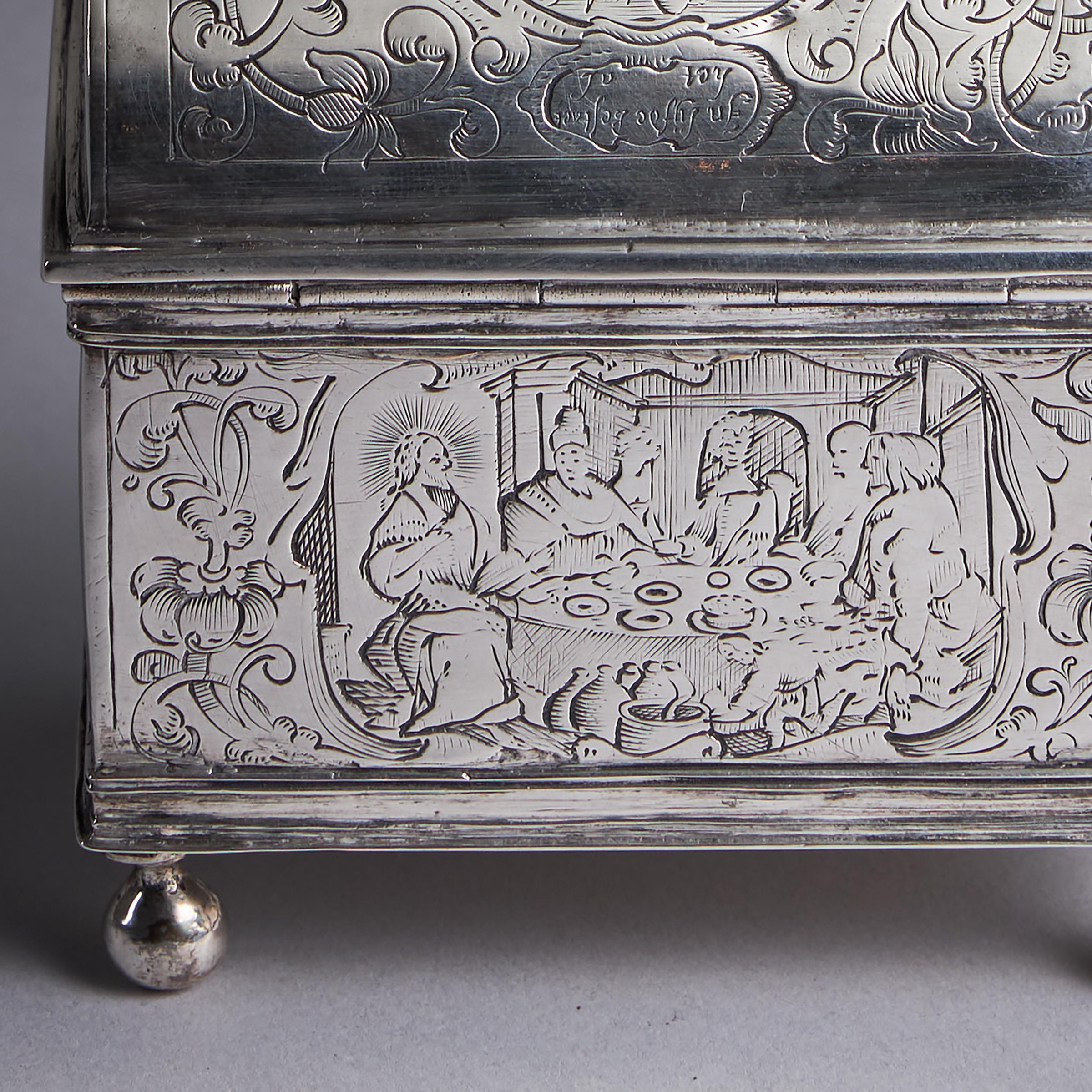 mid-17th century Dutch silver marriage coffin-7