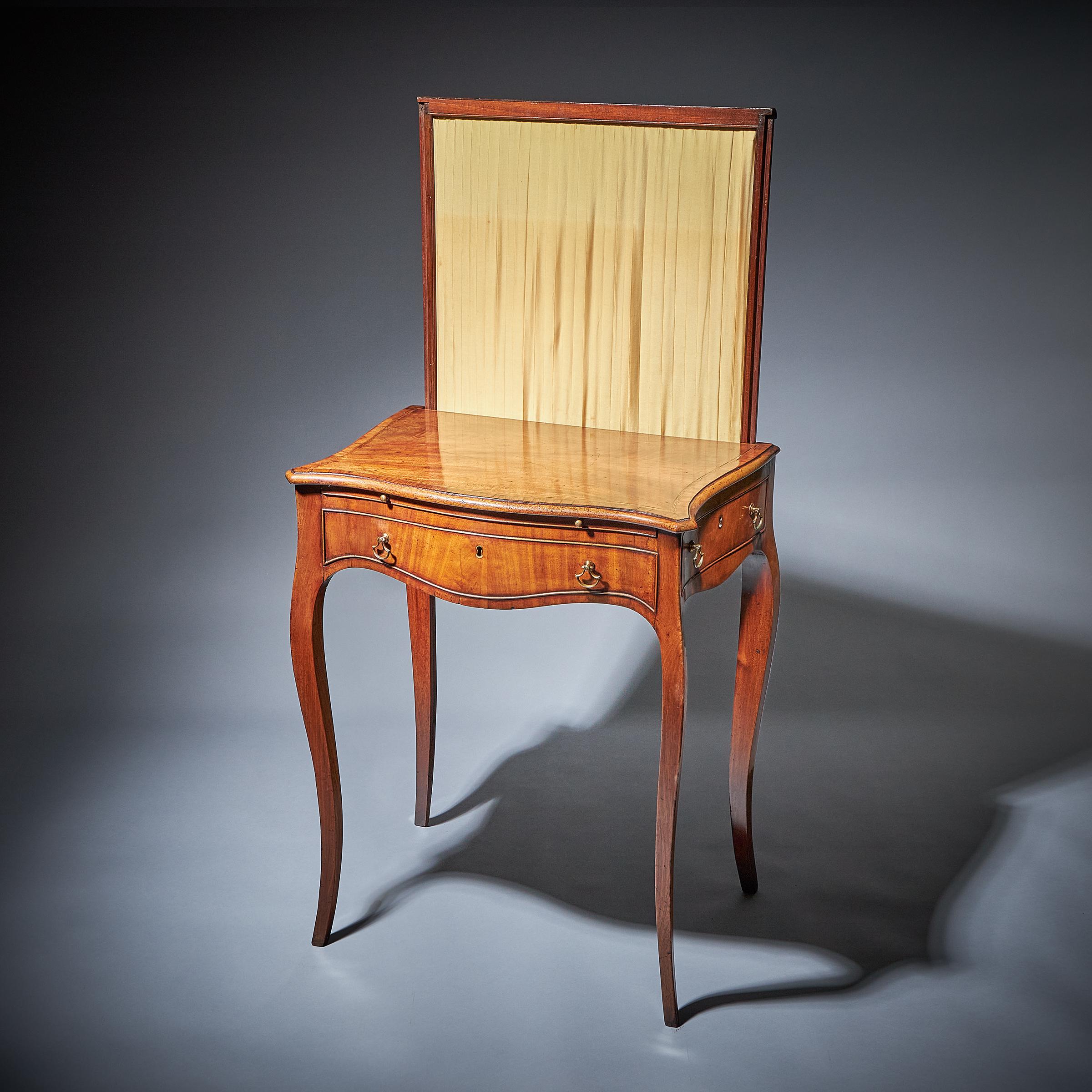 18th Century George III Chippendale Mahogany and Tulipwood Writing Table, C1770 1