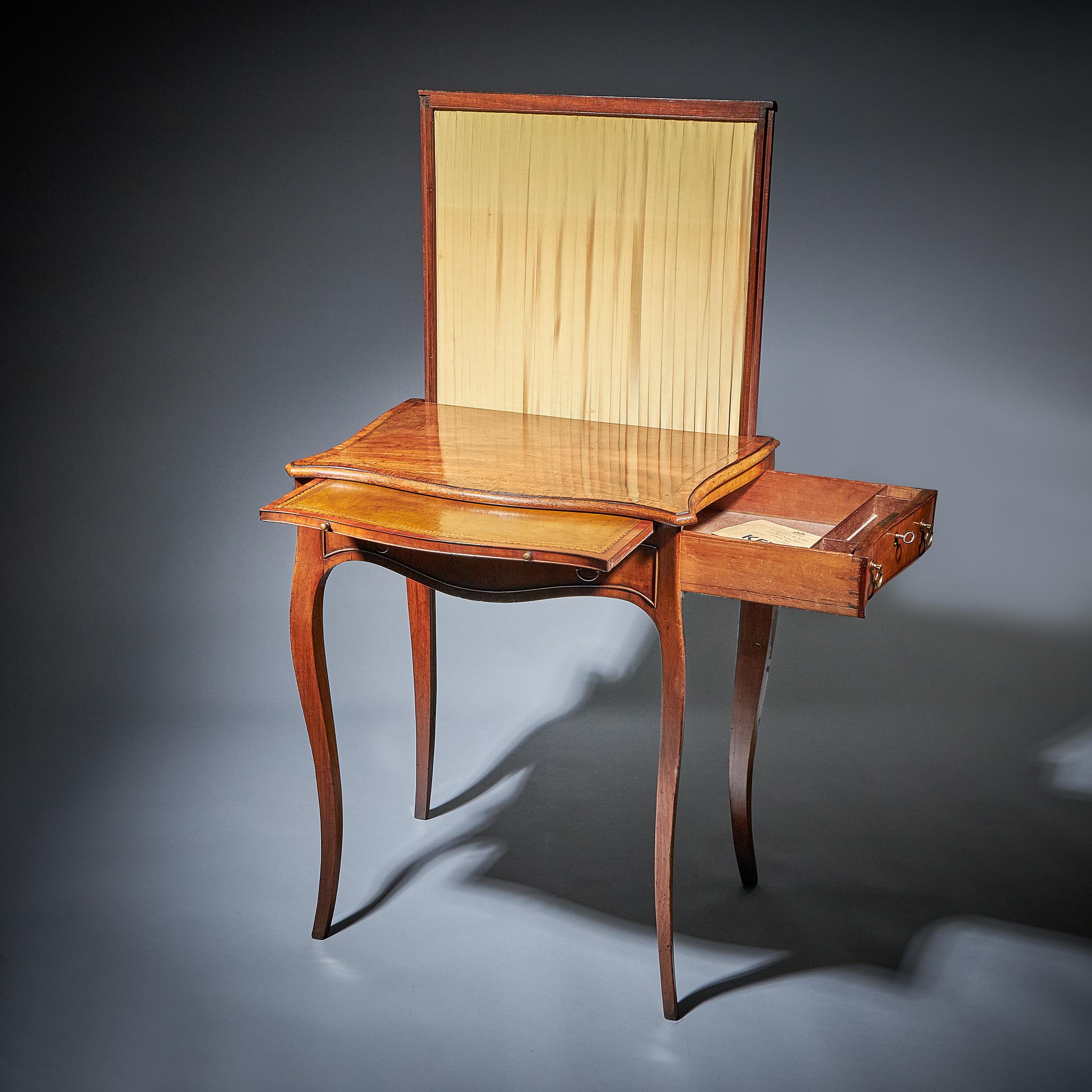 18th Century George III Chippendale Mahogany and Tulipwood Writing Table-2