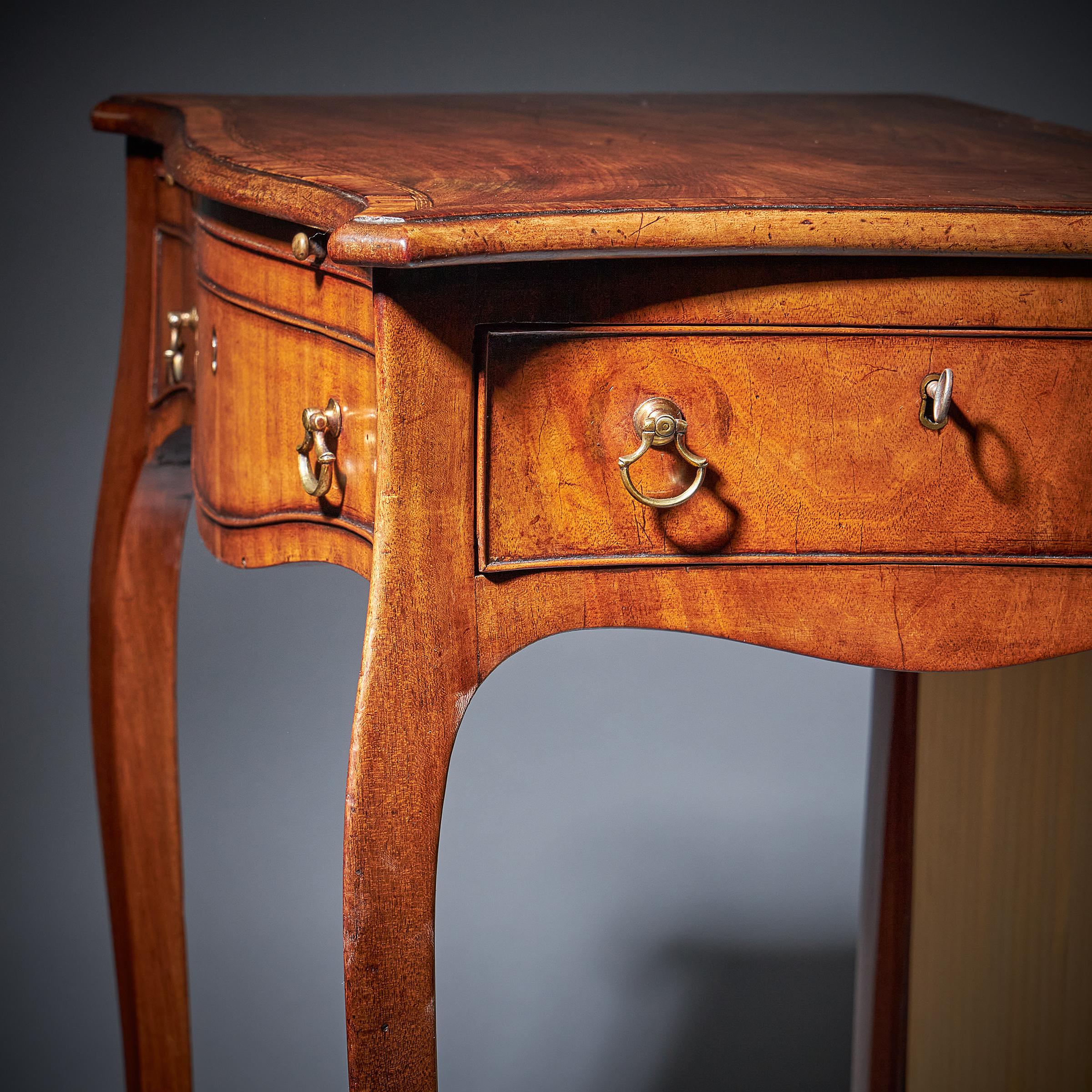18th Century George III Chippendale Mahogany and Tulipwood Writing Table, C1770 5
