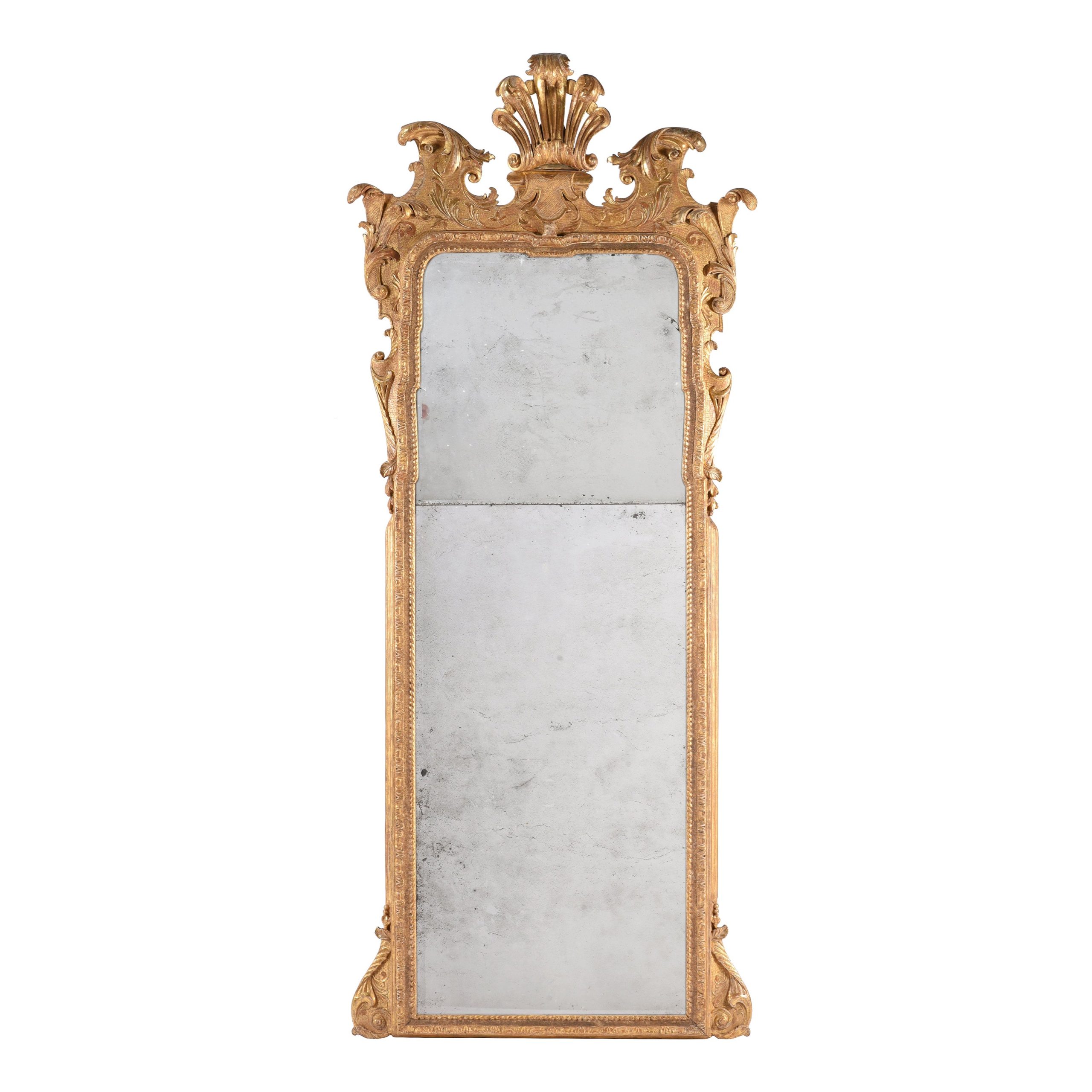 A Large 18th Century George I Gilt-Gesso Pier Glass, Attributed to John Belchier 1