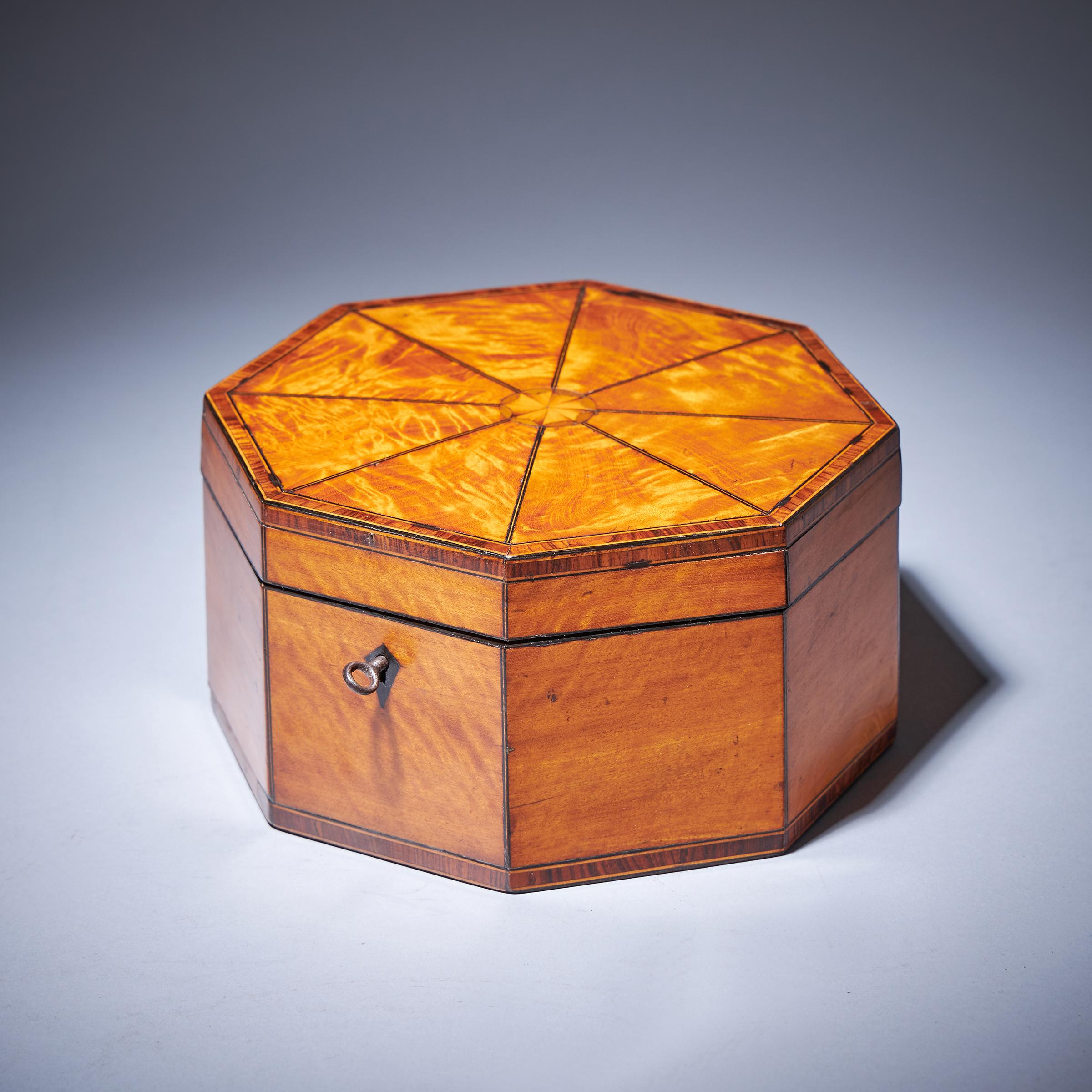 George III Satinwood Octagonal Box-2