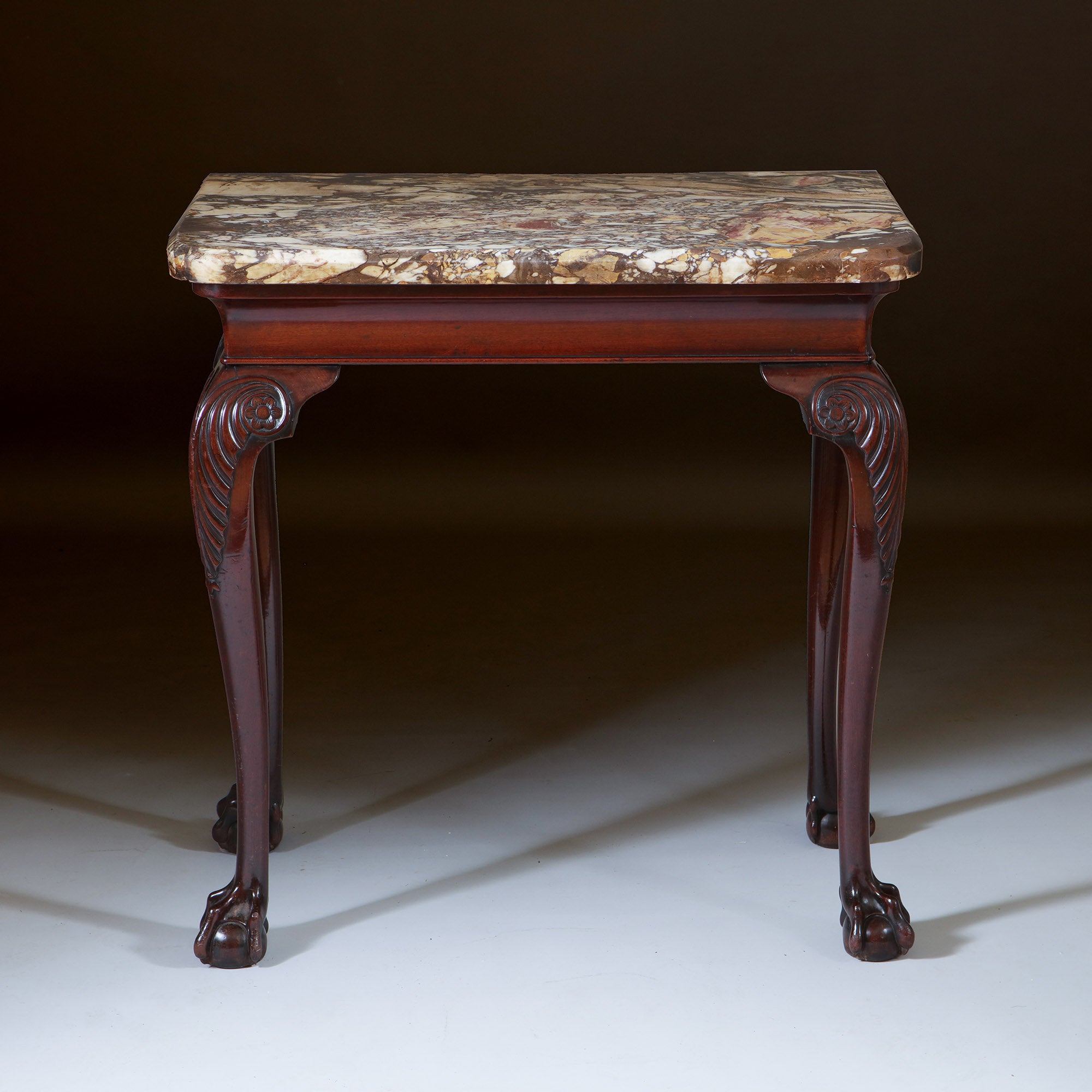 A Fine 18th Century George II Mahogany Marble Topped Console Table, Ireland 1