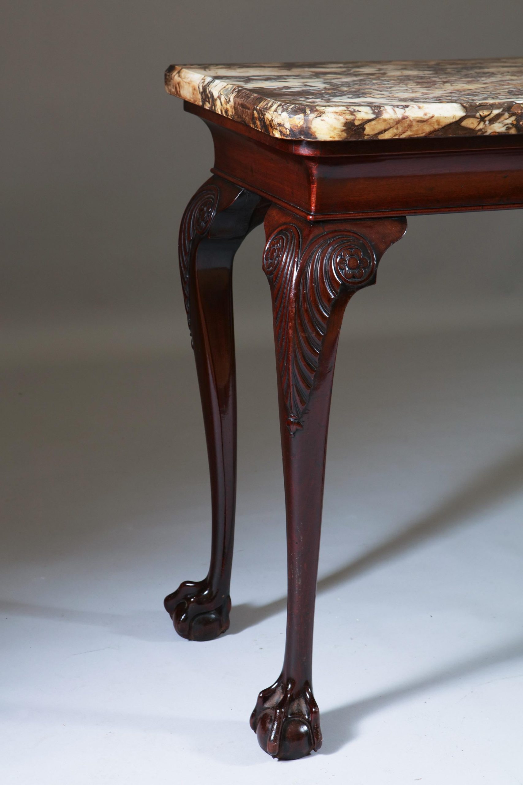 A Fine 18th Century George II Mahogany Marble Topped Console Table-2